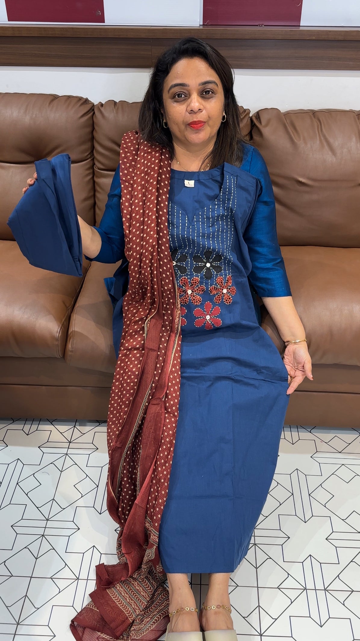 COTTON TOP, BOTTOM AND DUPATTA - IHA 24844