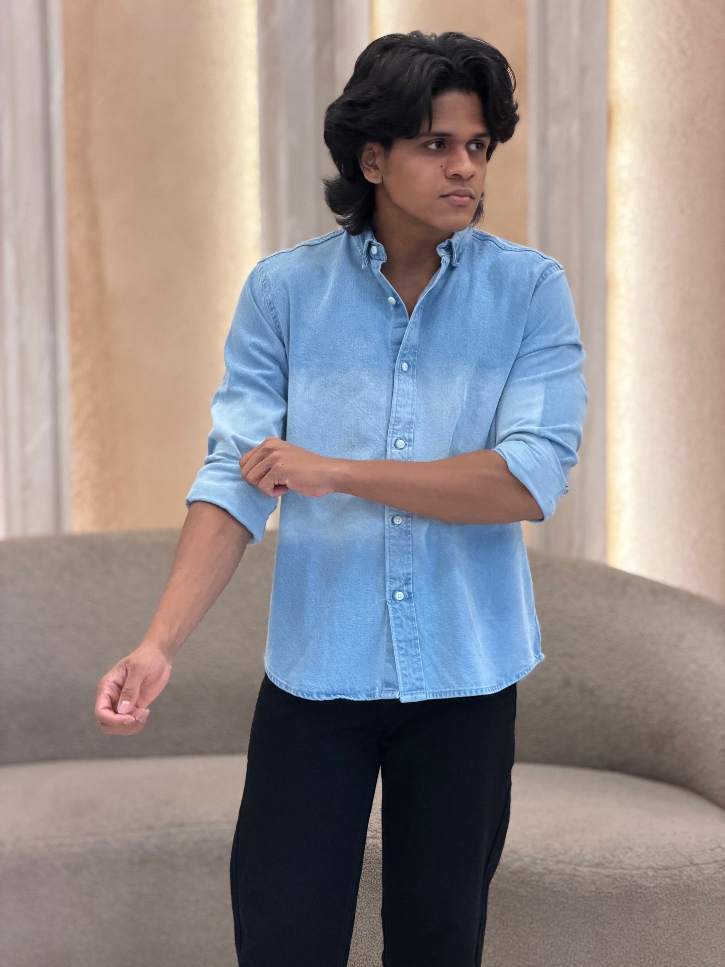 MEN'S DENIM SHIRT - IHA 33302