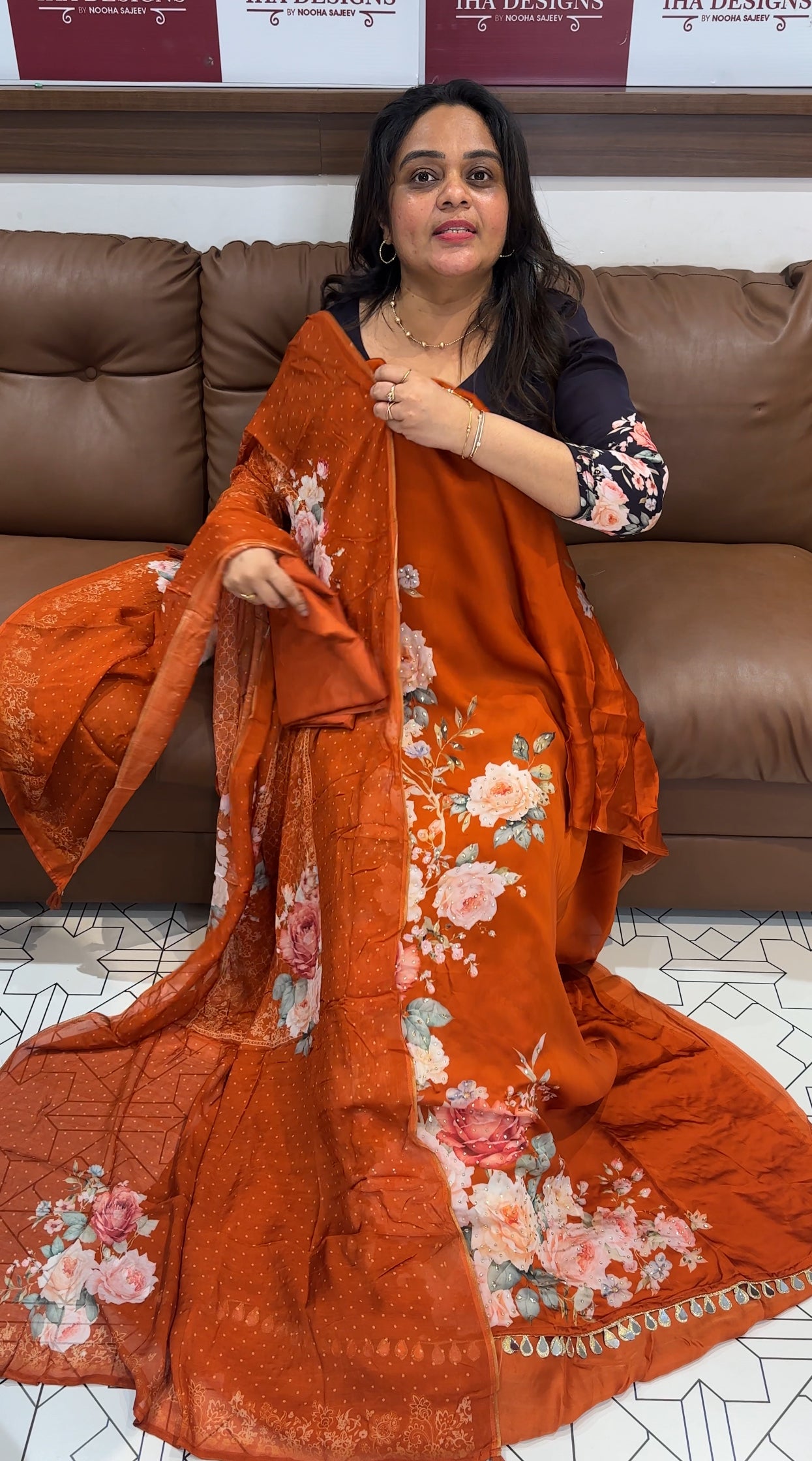 FORWARD PRINTED CRAPE UNSTITCHED SALWAR SUITS - IHA 26585