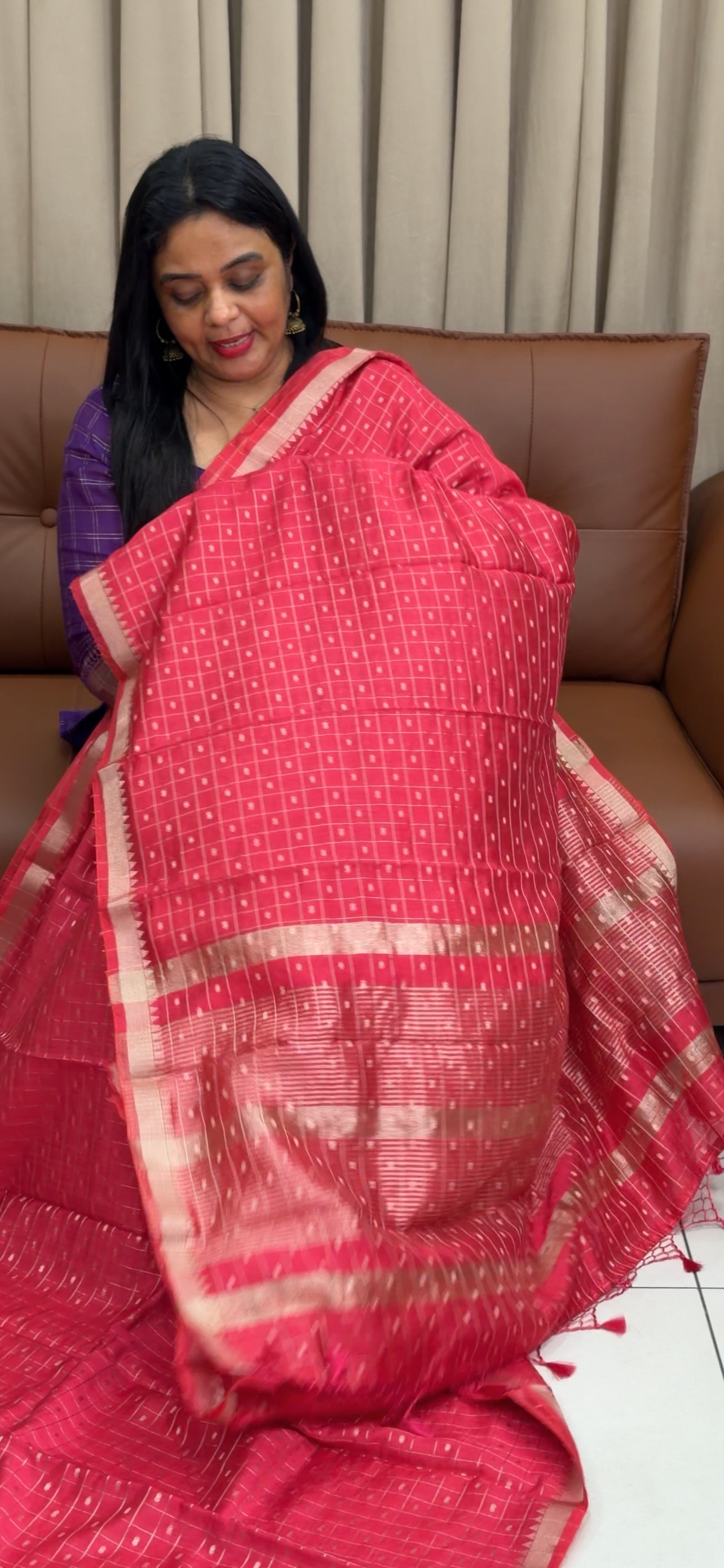 MUL CHANDERI SAREES - IHA 33876