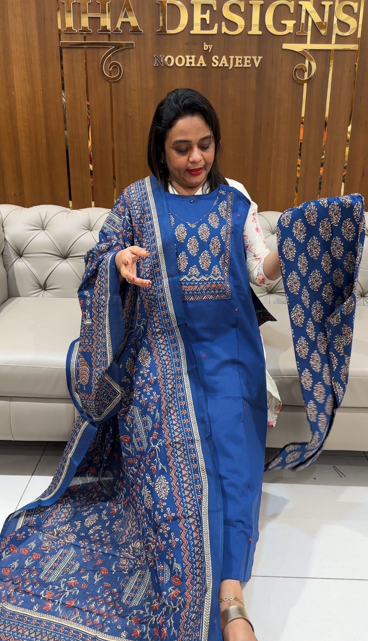 COTTON TOP, BOTTOM AND DUPATTA - IHA 25084