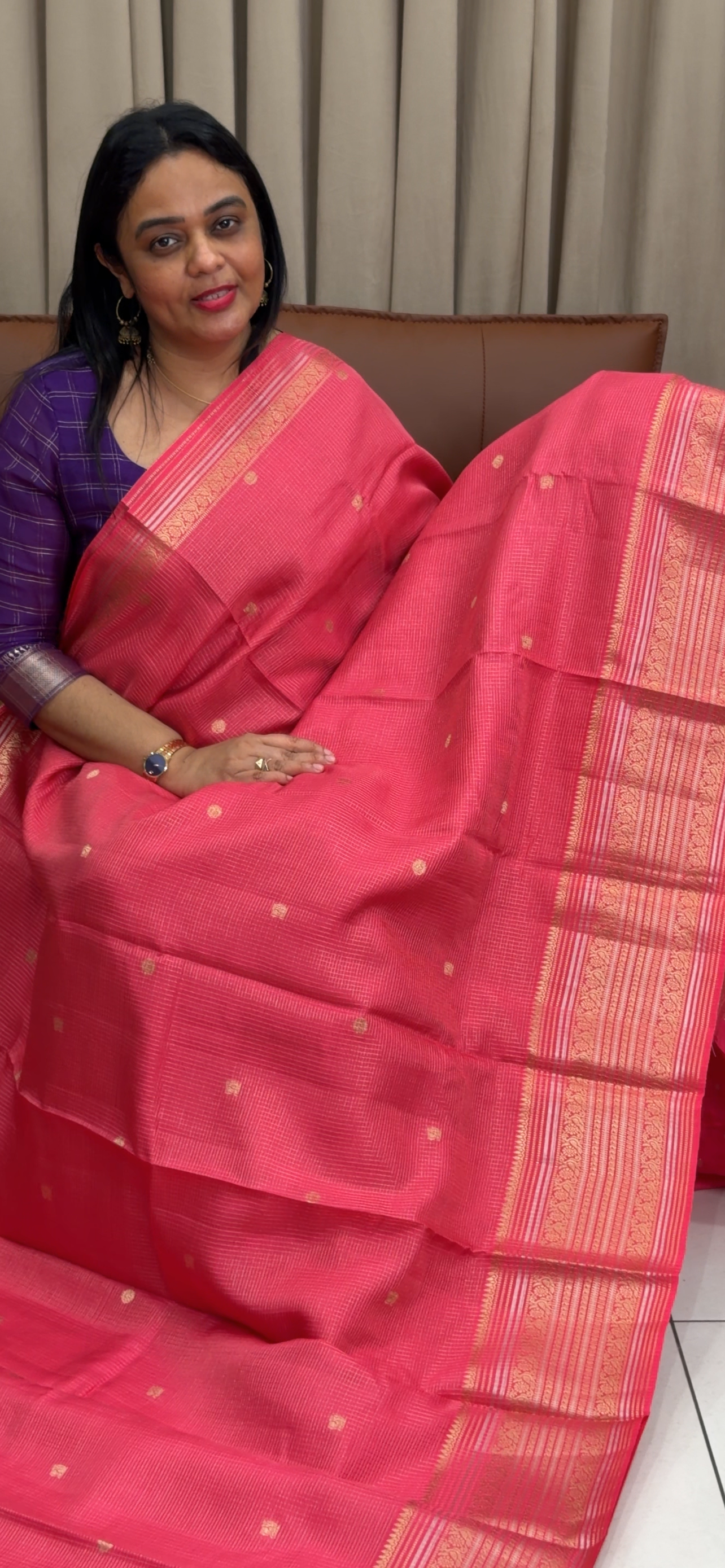 SEMI BANARASI SAREES - IHA 33869