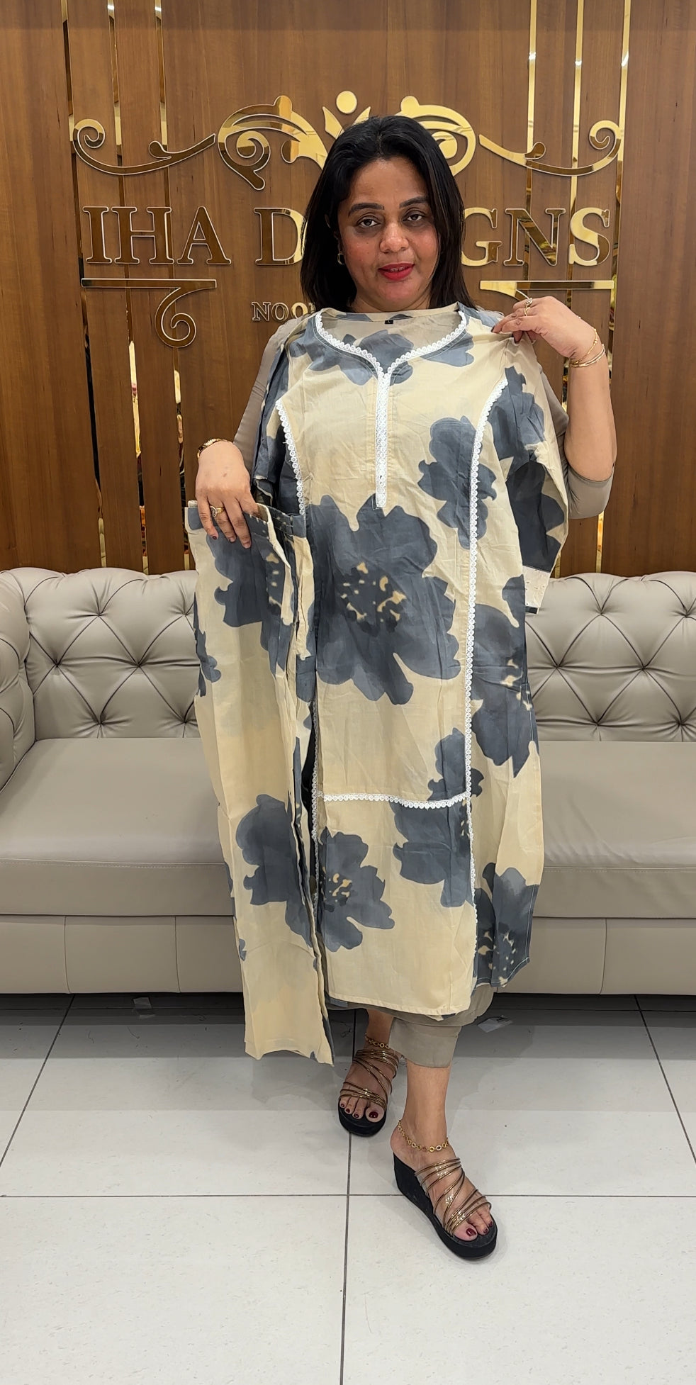 COTTON PRINTED TOP AND BOTTOM - IHA 25843