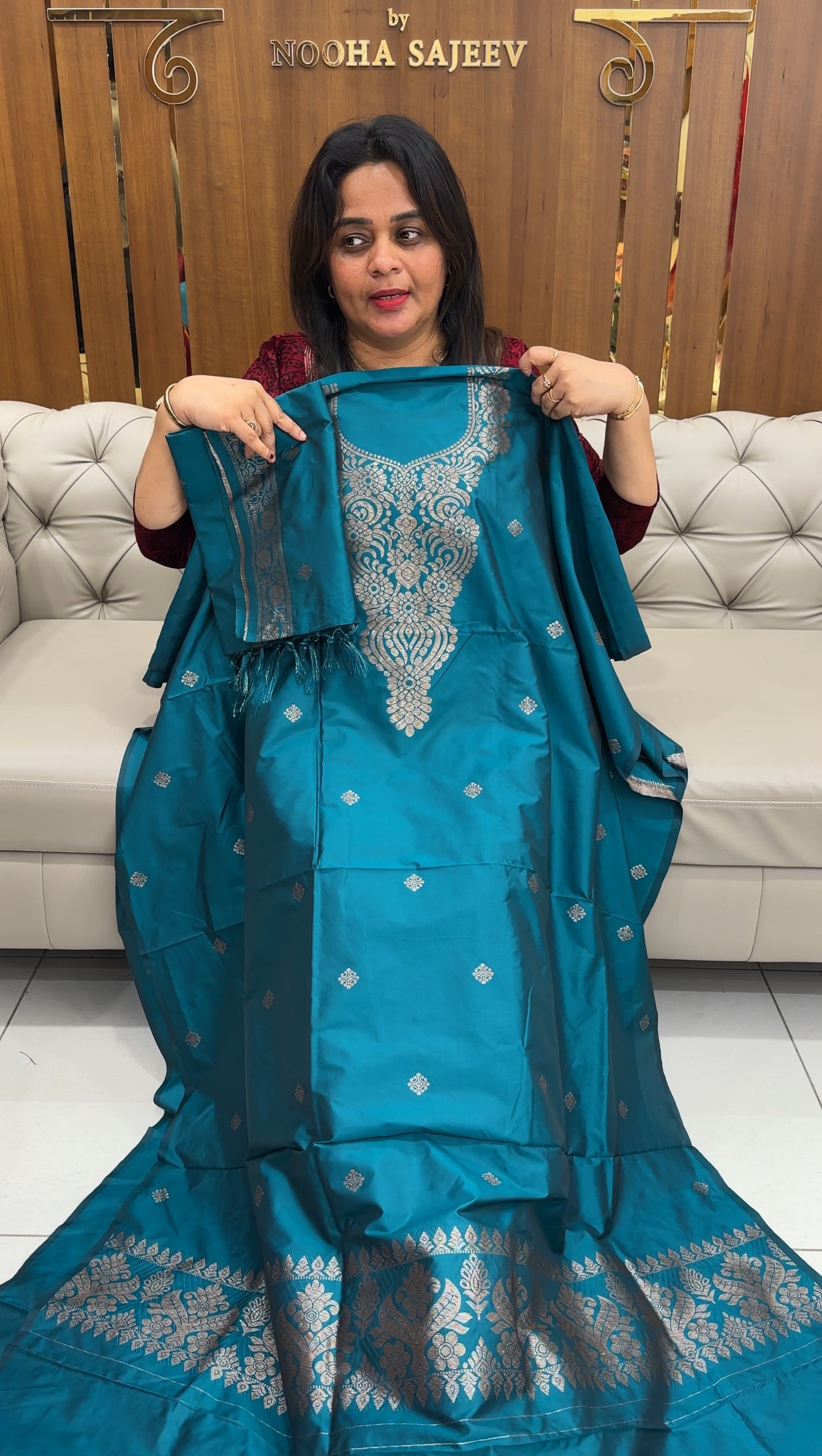SEMI BANARASI UNSTITCHED SALWAR SUITS - IHA 25947