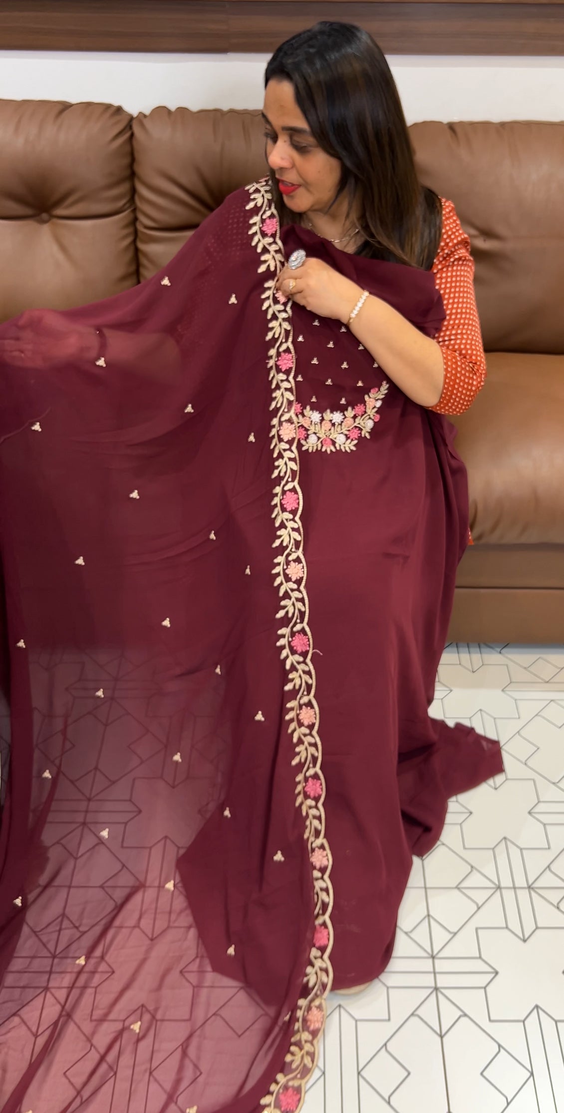 FAUX GEORGETTE UNSTITCHED SALWAR SUITS - IHA 22776