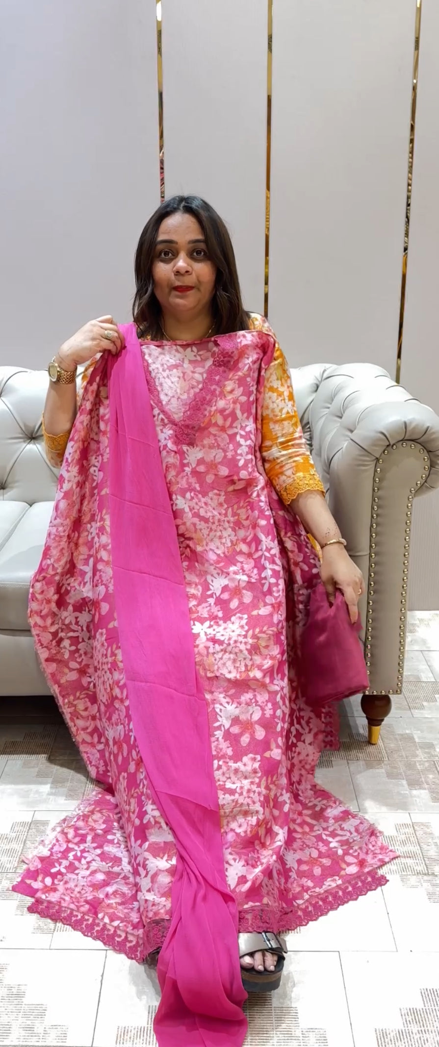 PRINTED TISSUE UNSTITCHED SALWAR SUITS - IHA 22212