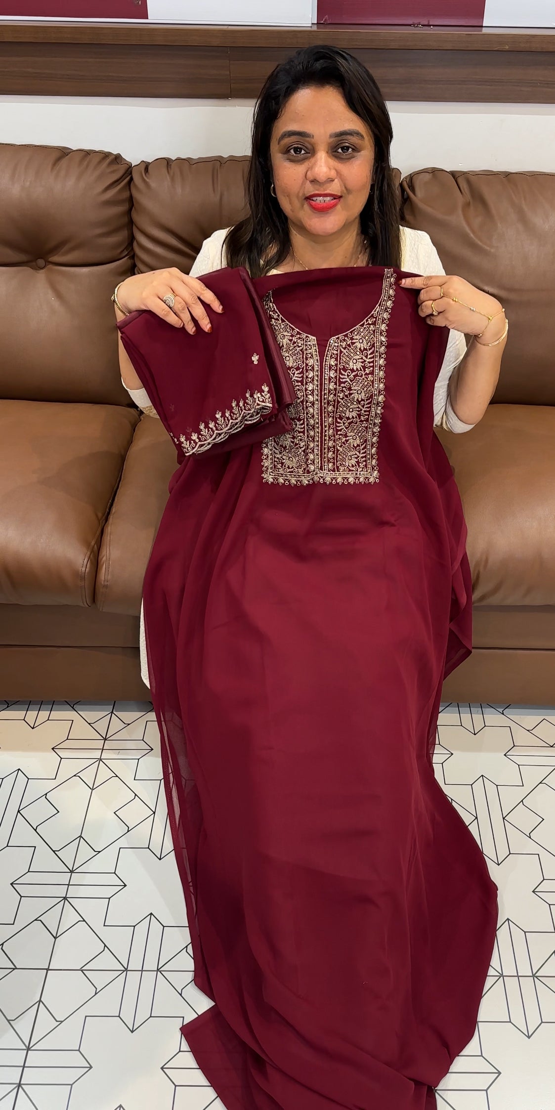 FAUX GEORGETTE UNSTITCHED SALWAR SUITS - IHA 24688