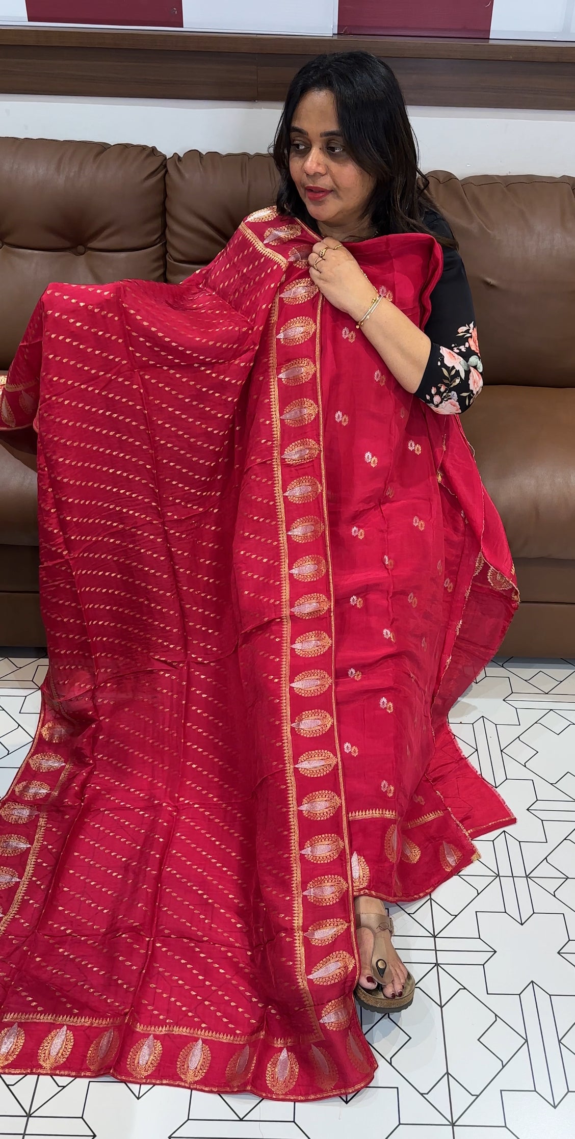 CRAPE BANARASI UNSTITCHED SALWAR SUITS - IHA 26712