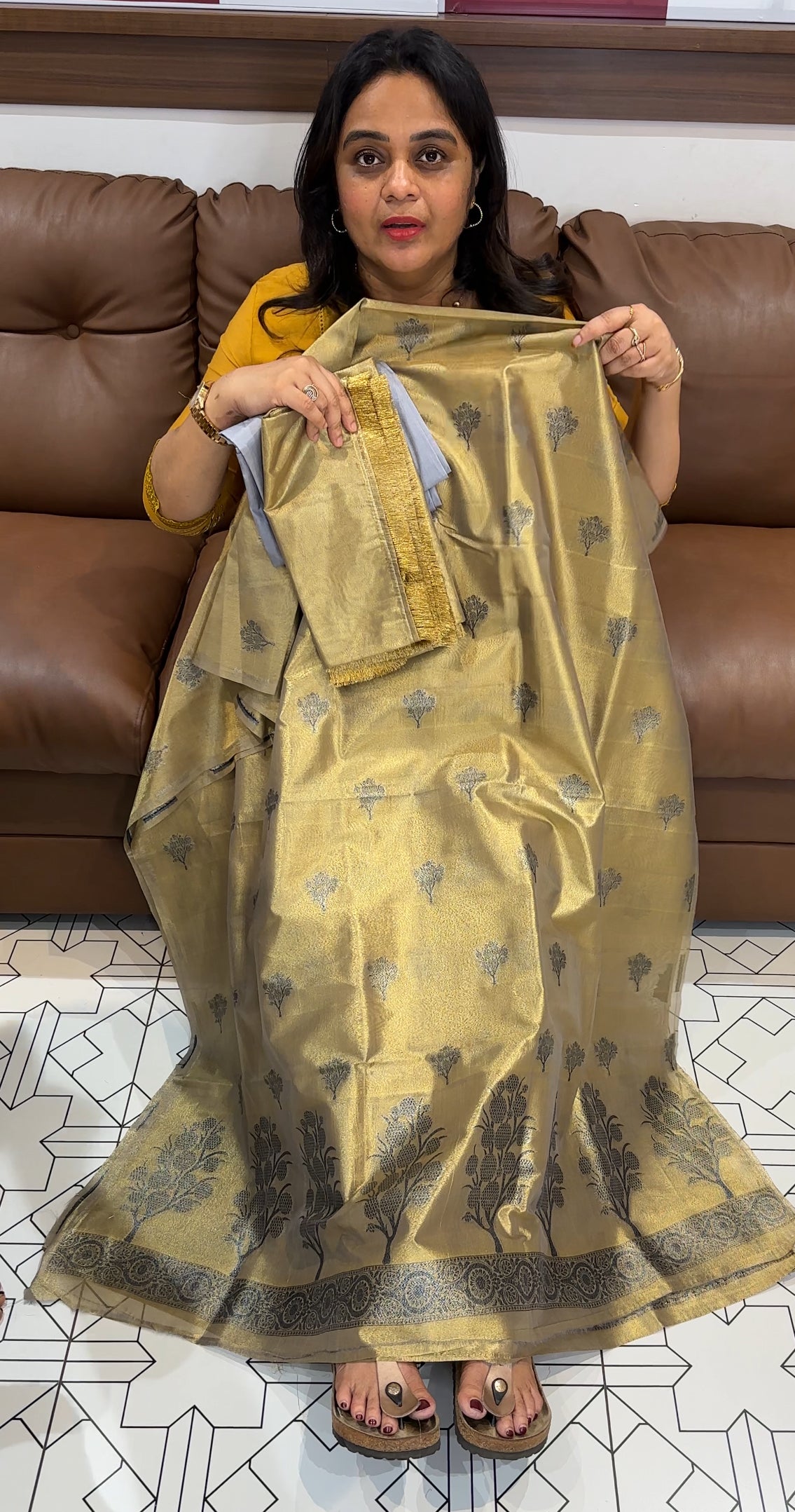 TISSUE BANARASI UNSTITCHED SALWAR SUITS - IHA 26830