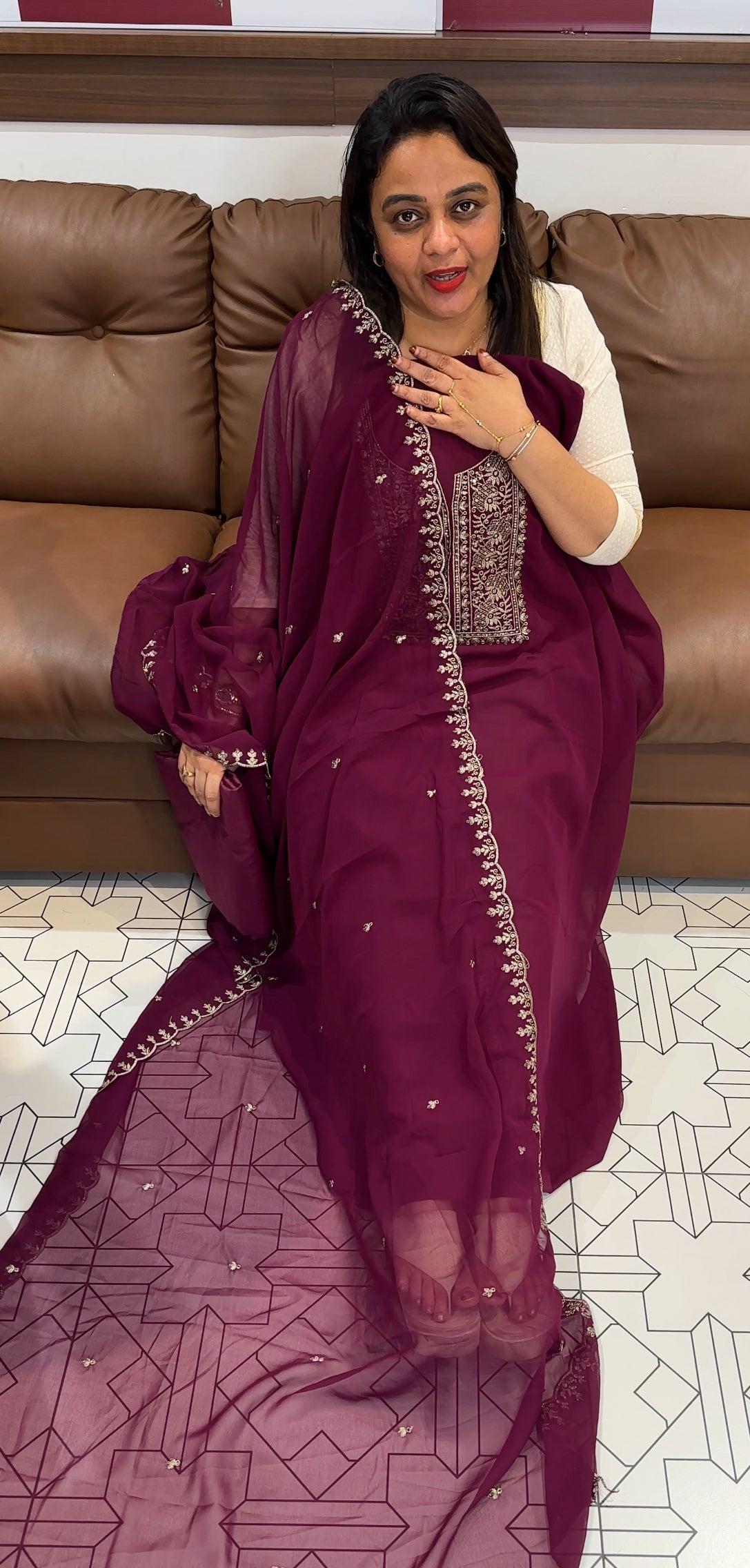 FAUX GEORGETTE UNSTITCHED SALWAR SUITS - IHA 24688