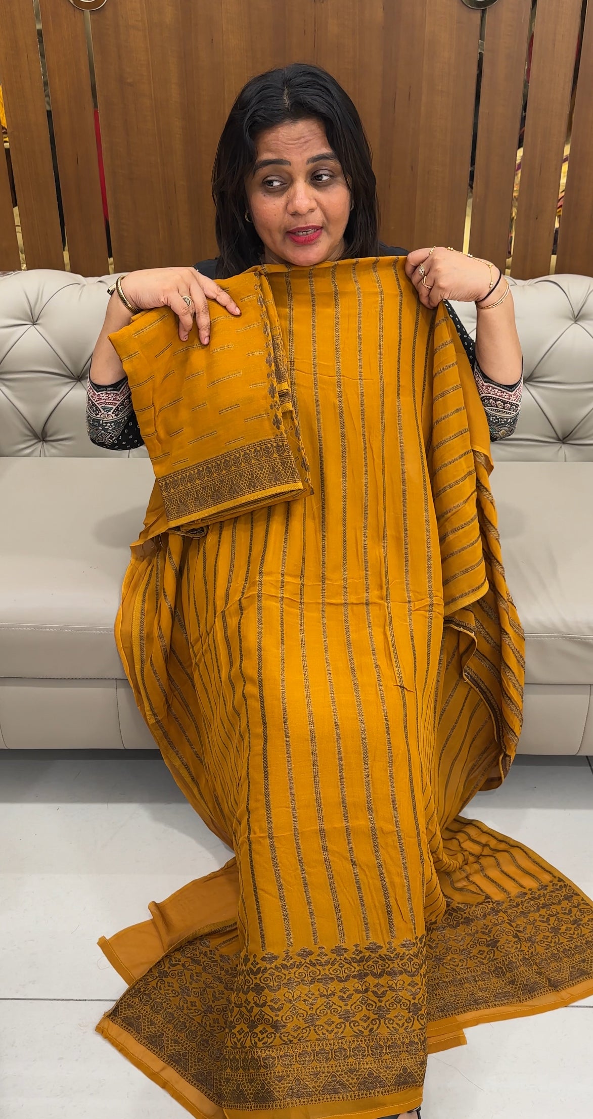 GEORGETTE BANARASI UNSTITCHED SALWAR SUITS - IHA 25973