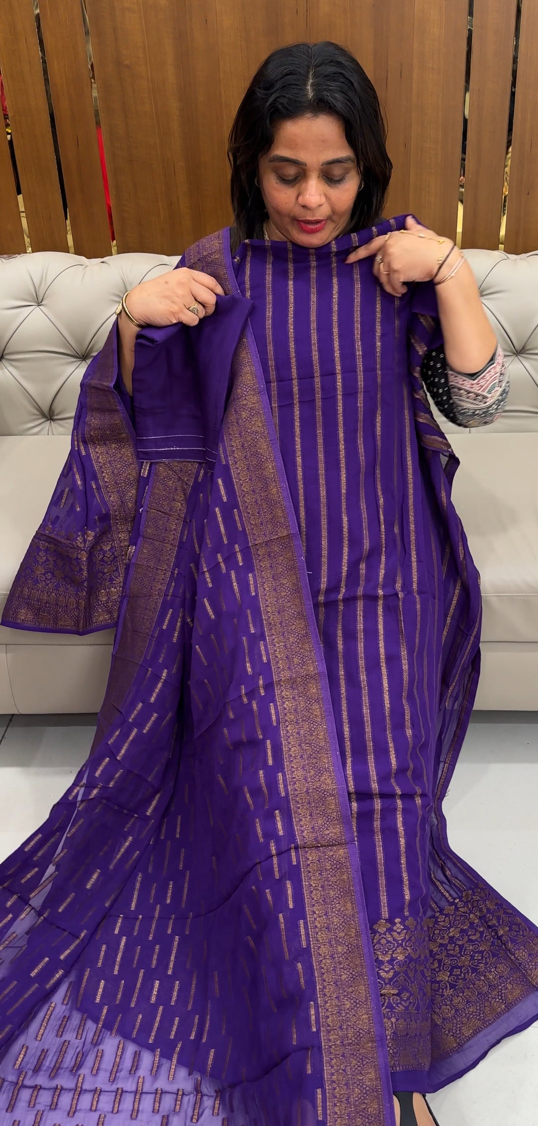 GEORGETTE BANARASI UNSTITCHED SALWAR SUITS - IHA 25973