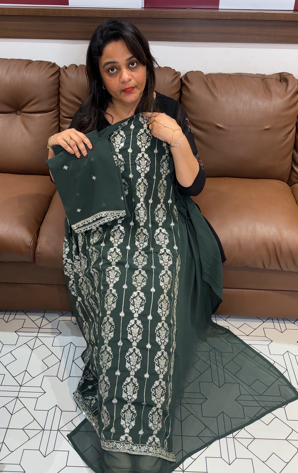 FAUX GEORGETTE UNSTITCHED SALWWAR SUITS - IHA 24863