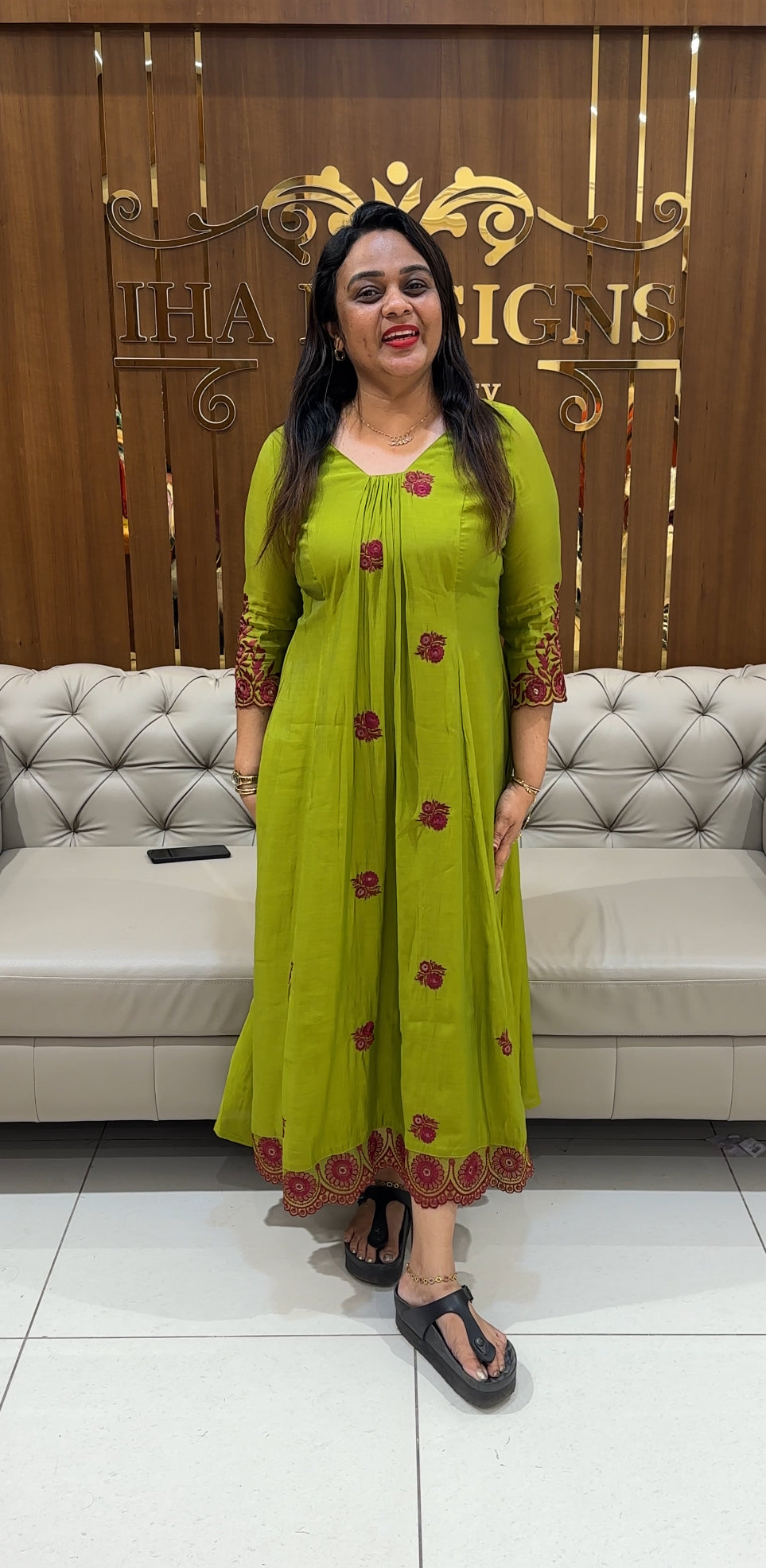 IHA'S IN-HOUSE MALAI CHANDERI ALINE TOPS - IHA 24629