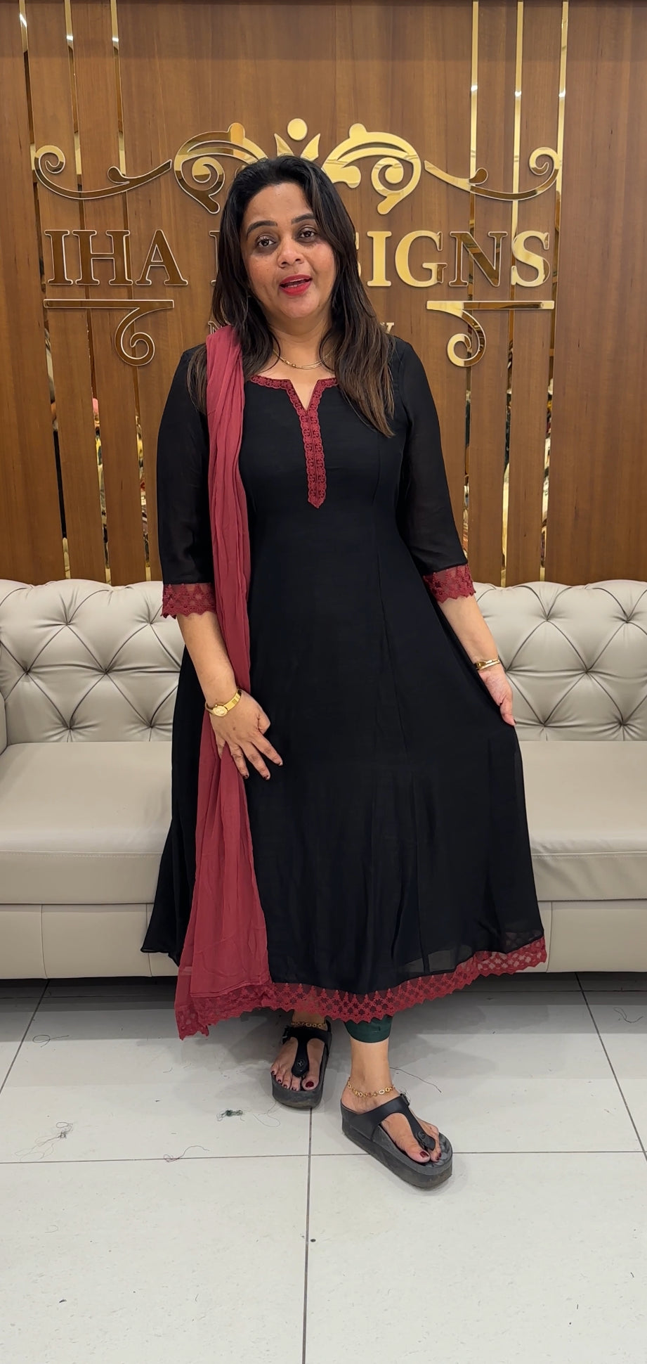 IHA'S IN-HOUSE SEMI RAW SILK ALINE TOP ONLY - IHA 25717