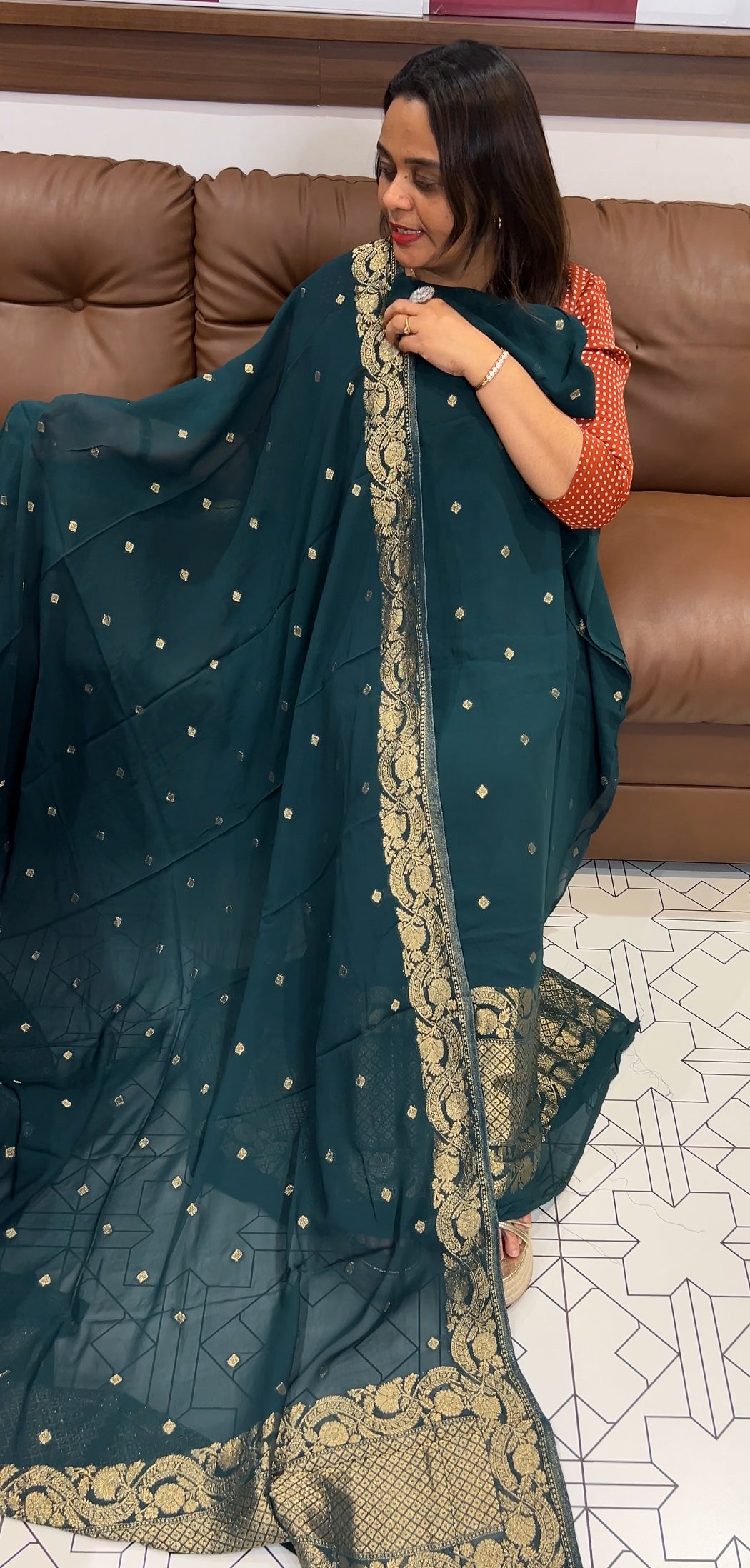 GEORGETTE UNSTITCHED SALWAR SUITS - IHA 22807