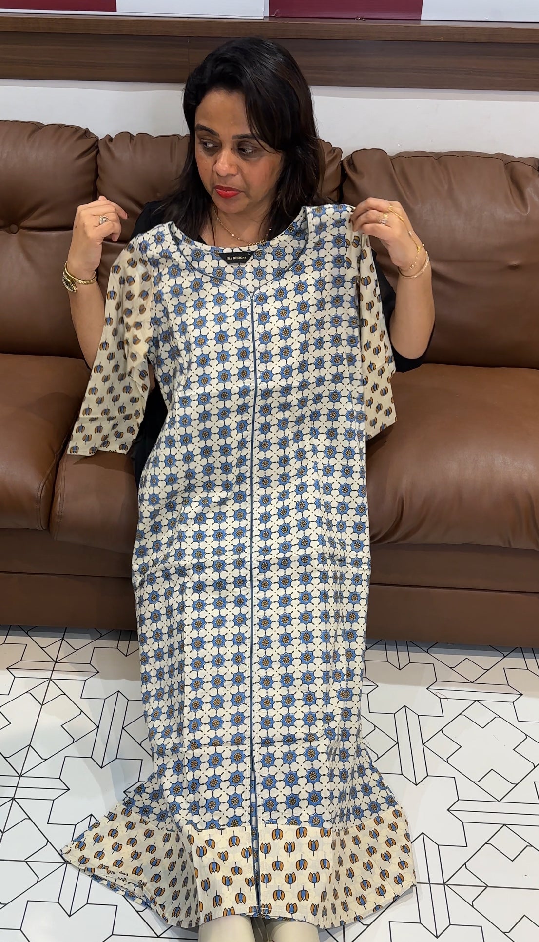 COTTON AJRAKH TOPS - IHA 24860
