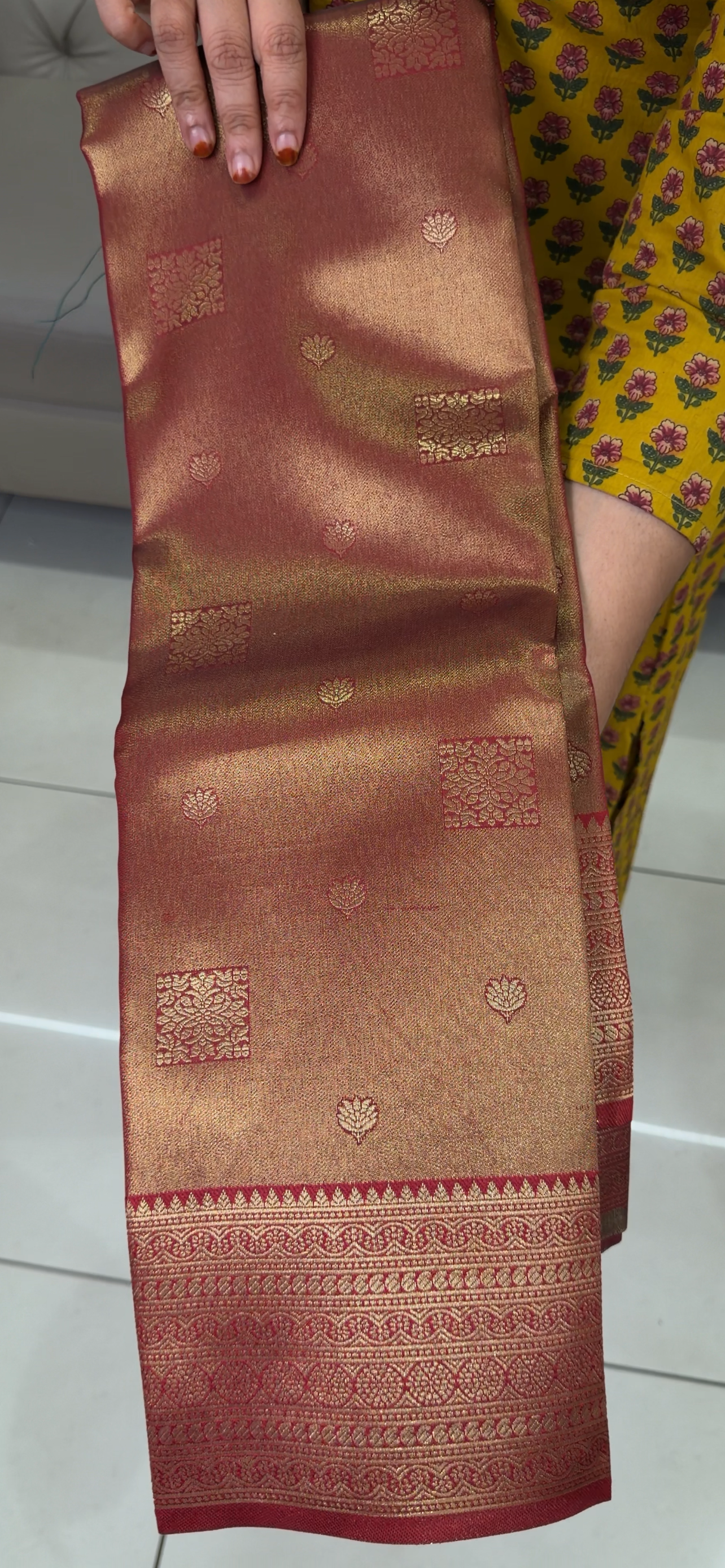 SEMI TISSUE BROCADE SAREES - IHA 32561