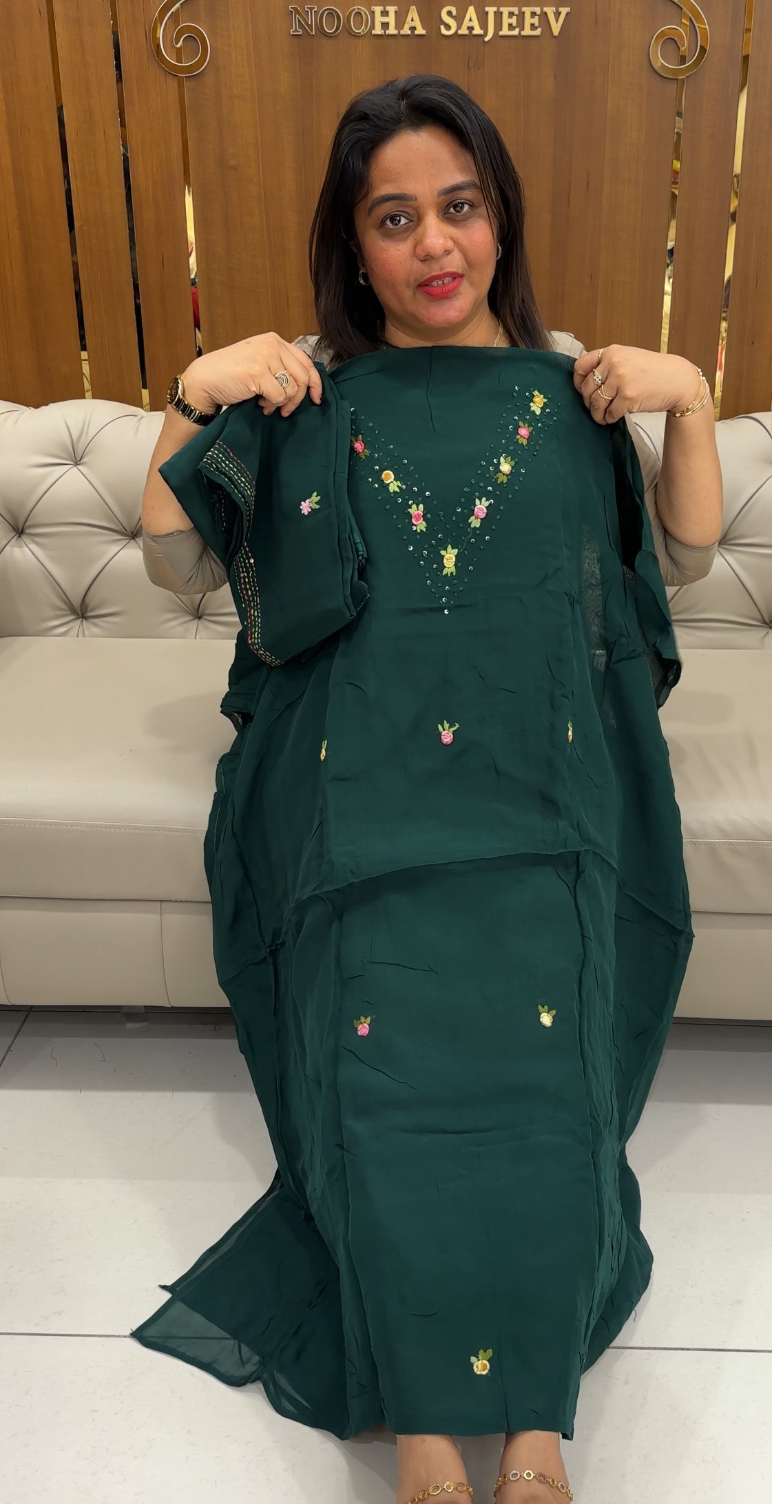 GEORGETTE ORGANZA UNSTITCHED SALWAR SUITS - IHA 25848