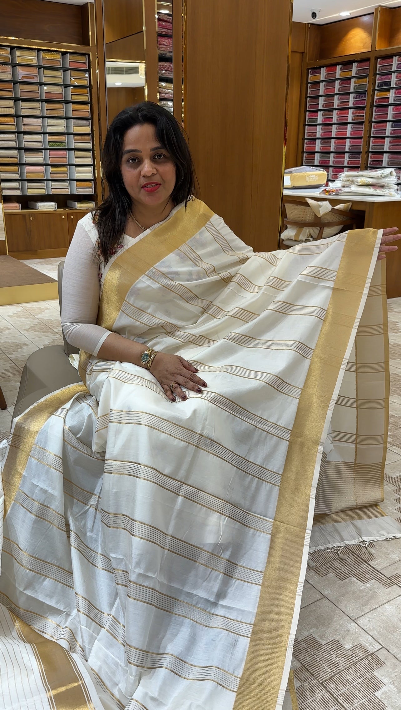 MALAI CHANDERI SAREES - IHA 25672
