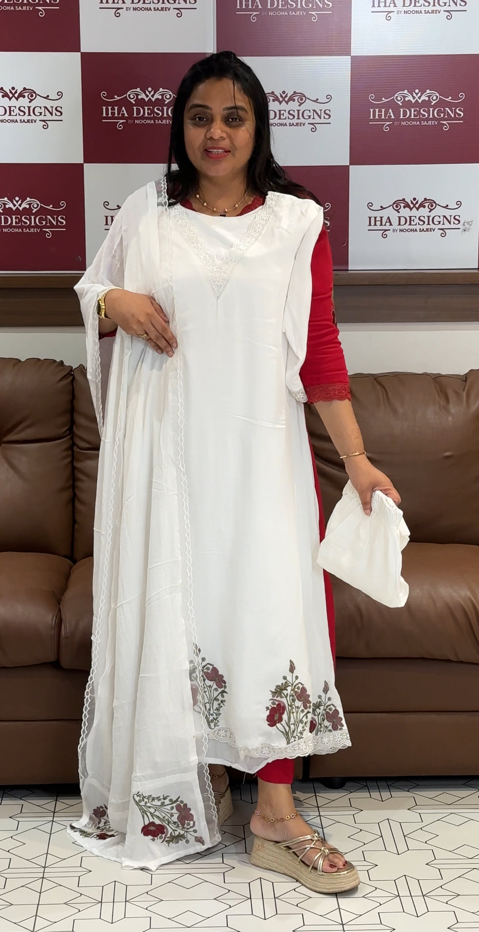 FORWARD CRUSHED RAYON TOP,BOTTOM AND DUPATTA - IHA 27750