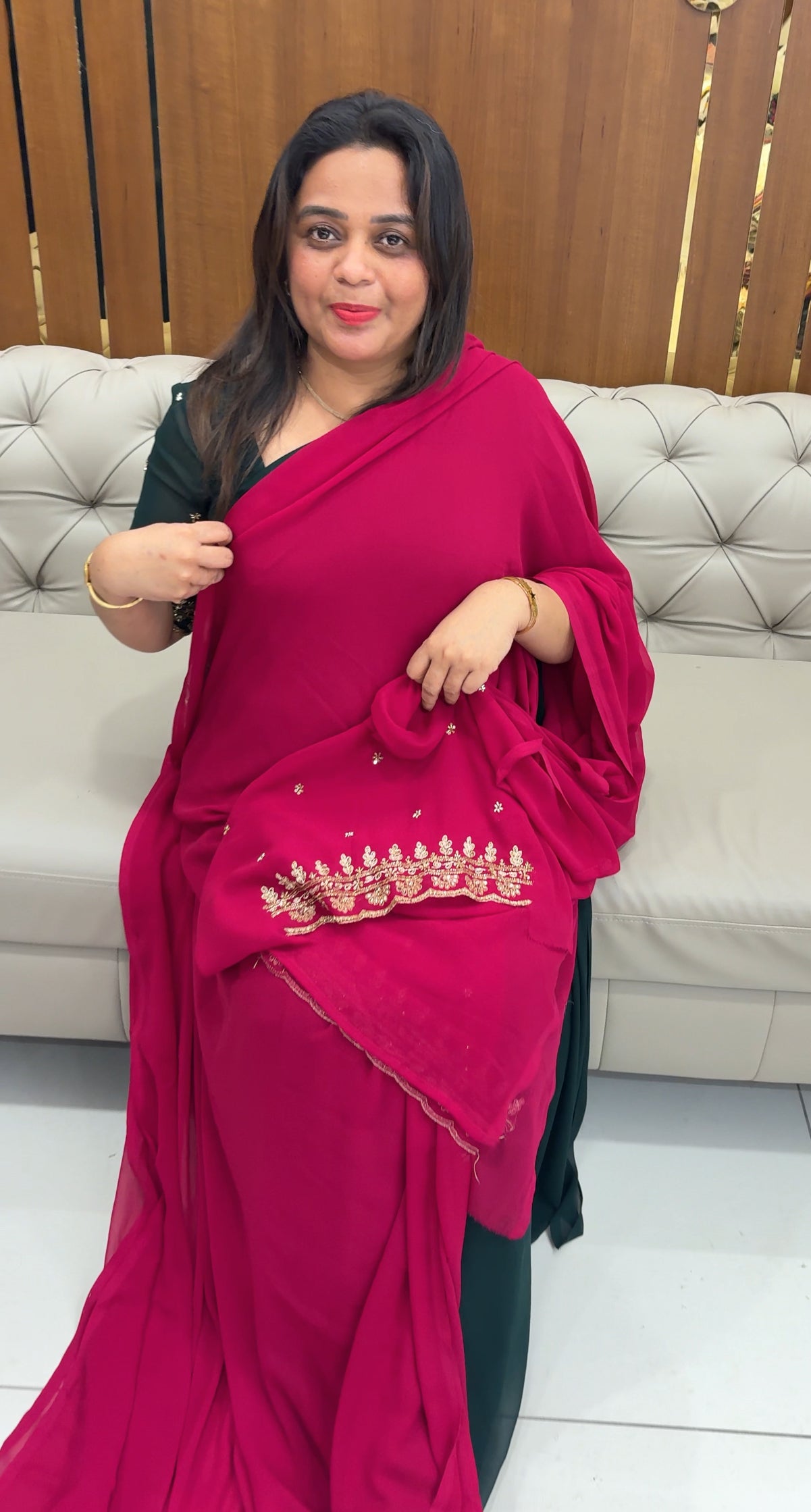 FAUX GEORGETTE SAREES - IHA 25709