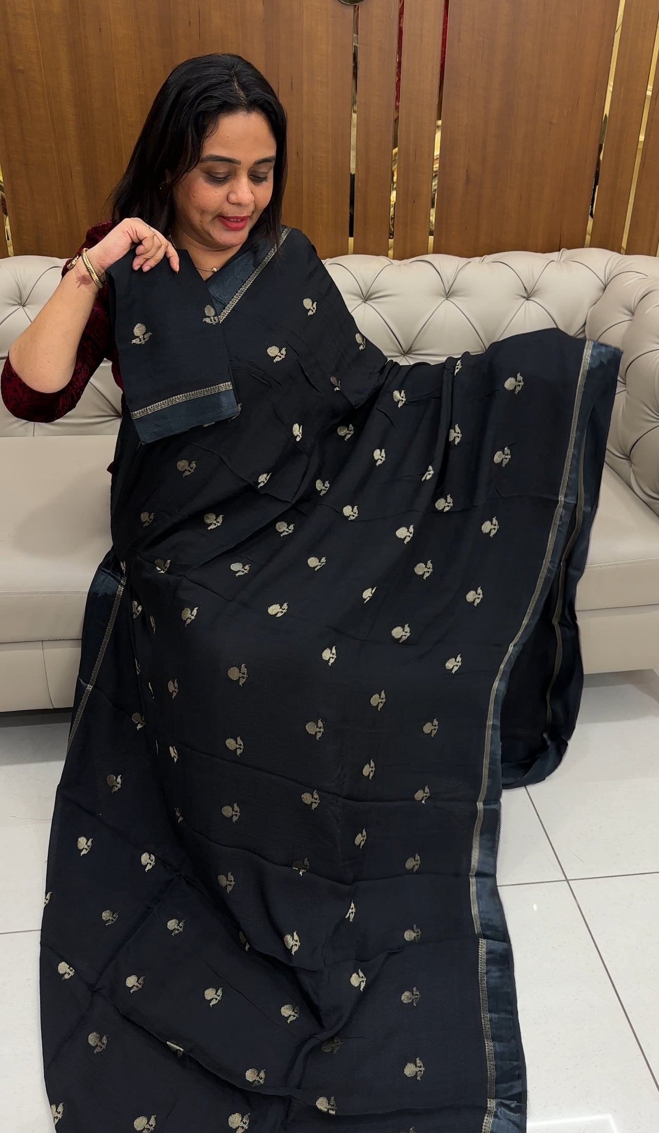 SEMI BANARASI SAREES - IHA  27733