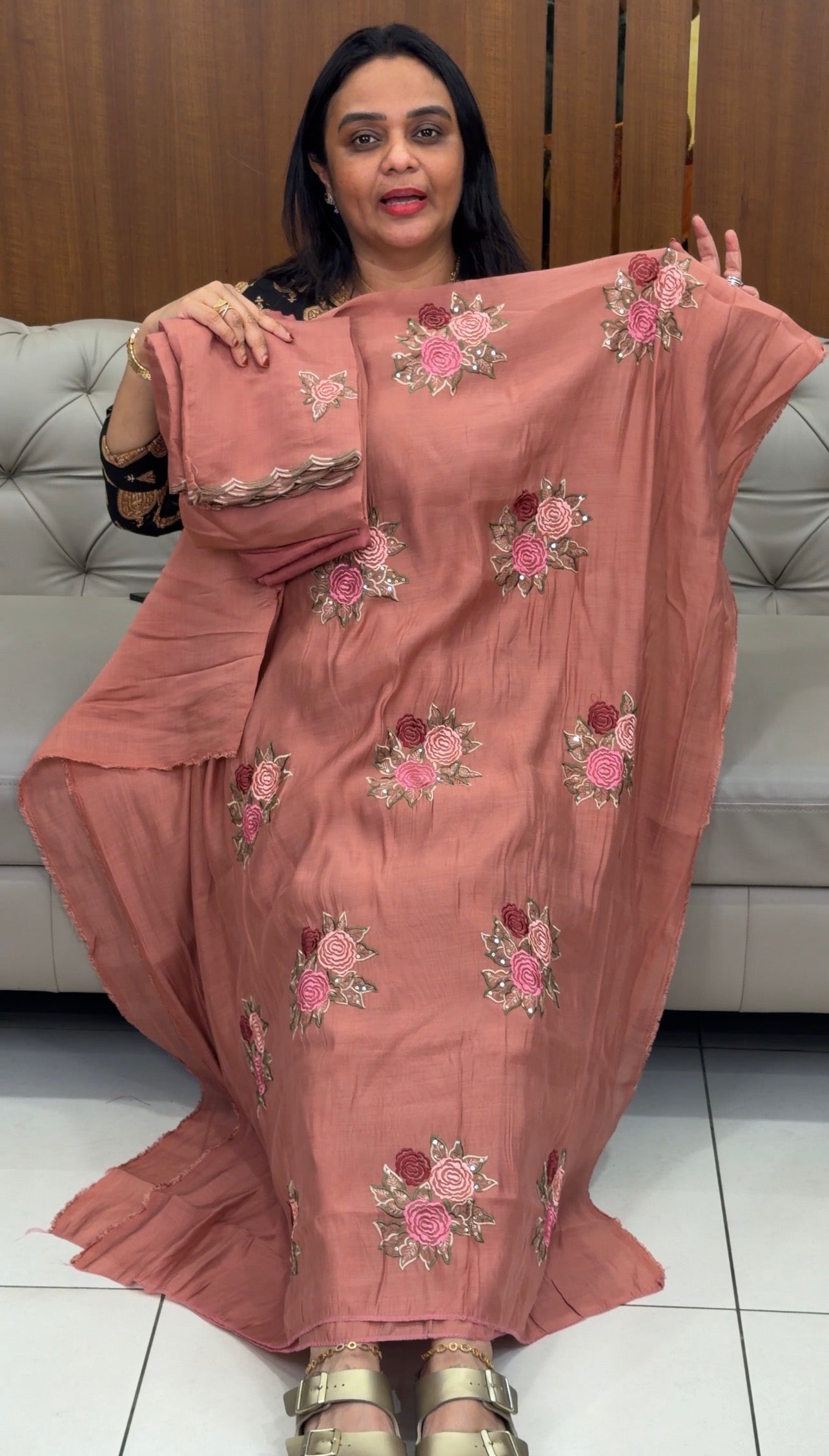 MUL CHANDERI UNSTITCHED SALWAR SUITS - IHA 32038