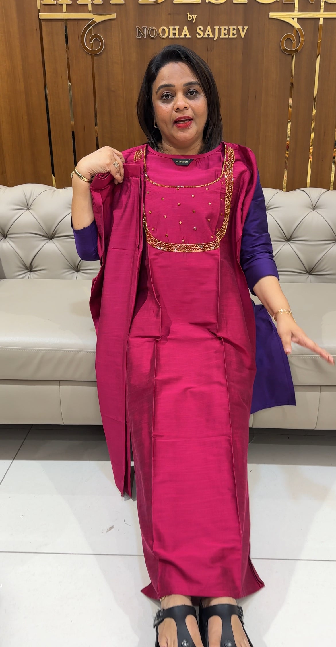 IHA'S IN-HOUSE SLUB SILK TOP AND BOTTOM - IHA 25000