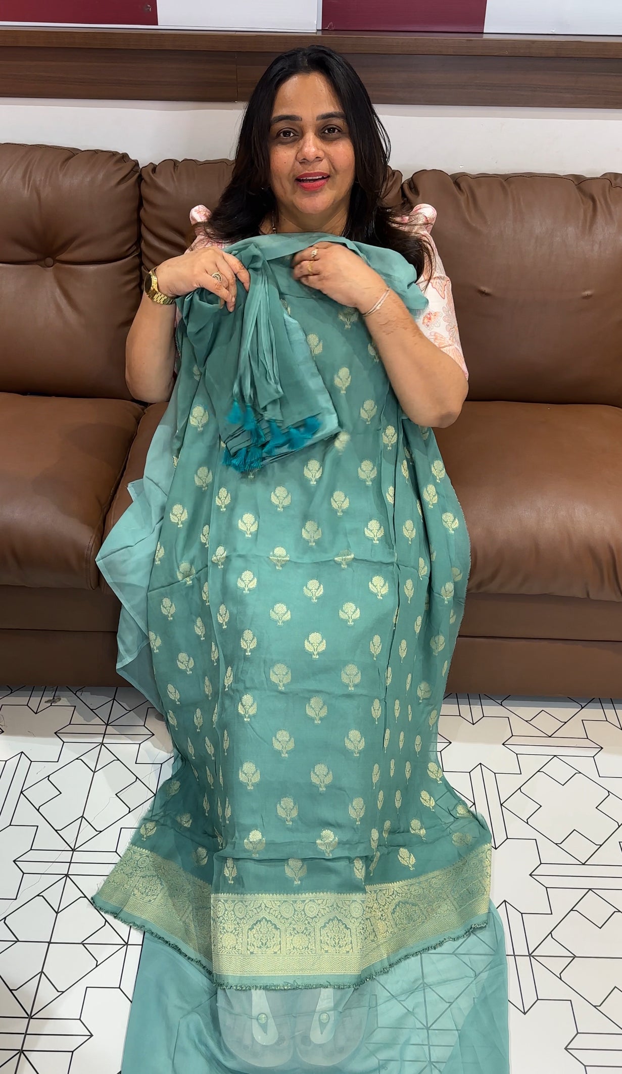 SEMI BANARASI UNSTITCHED SALWAR SUITS - IHA 27681