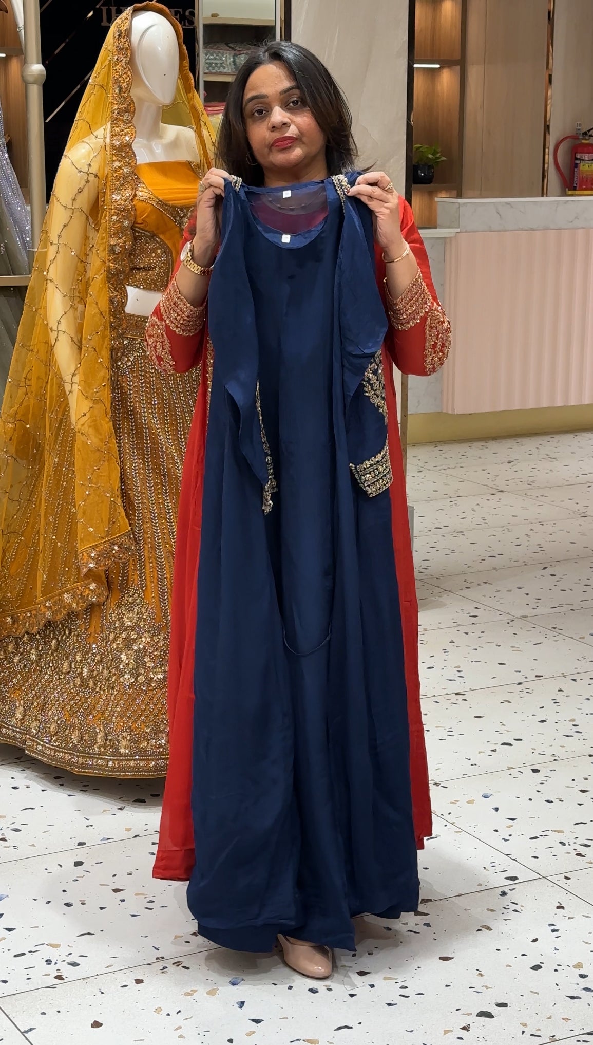 ANARKALI TOP AND JACKET - IHA 27189