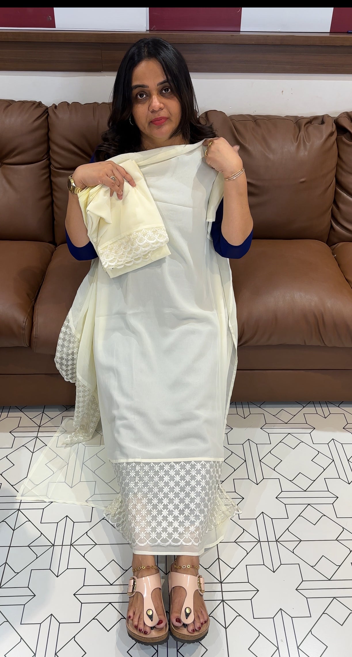 FAUX GEORGETTE UNSTITCHED SALWAR  SUITS - IHA 28092