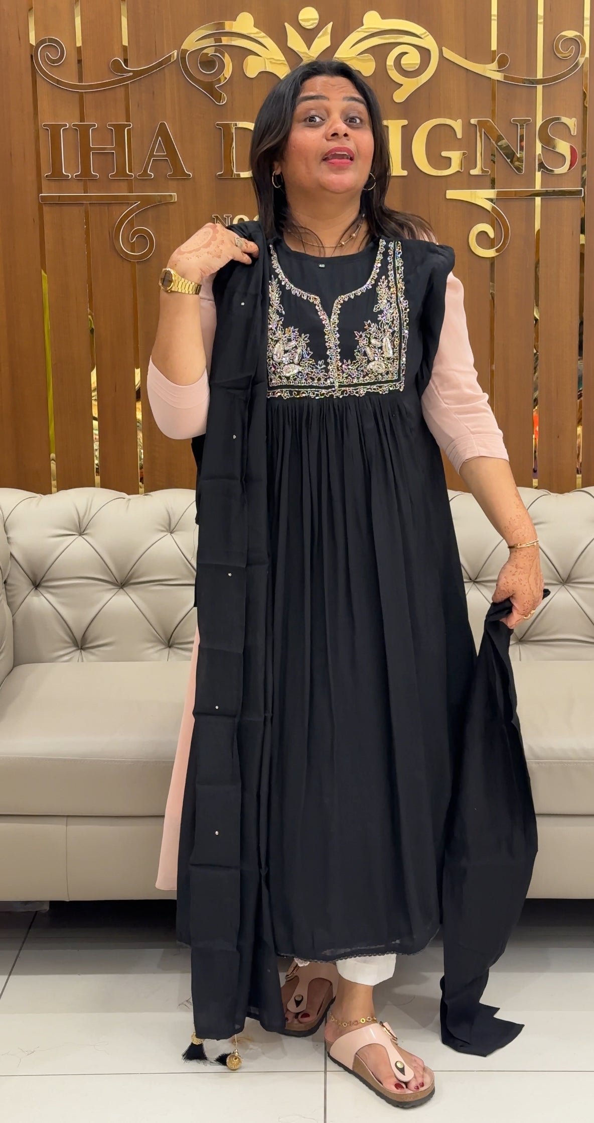 MALAI CHANDERI TOP,BOTTOM AND DUPATTA - IHA 27452