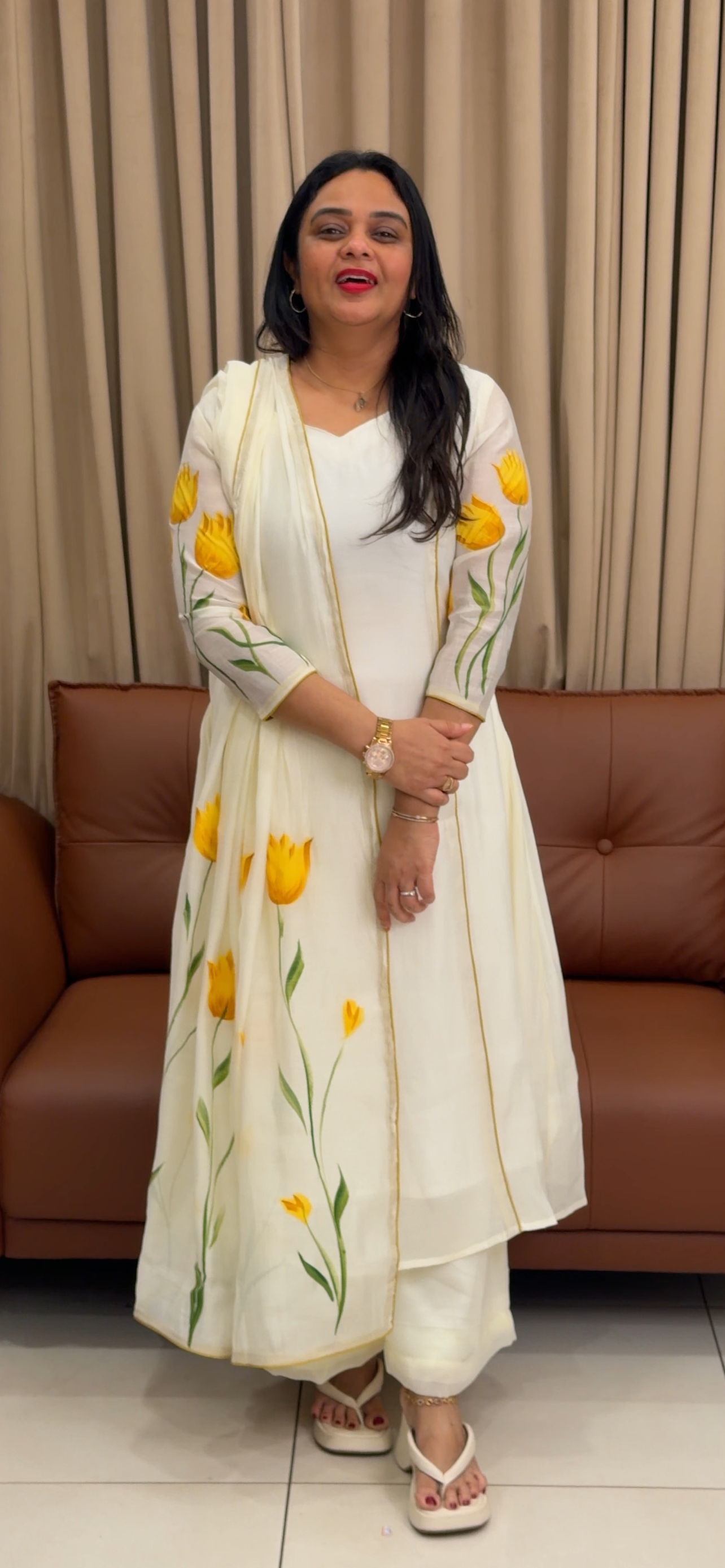 IHA'S IN-HOUSE MUL CHANDERI TOP AND DUPATTA - IHA 33811