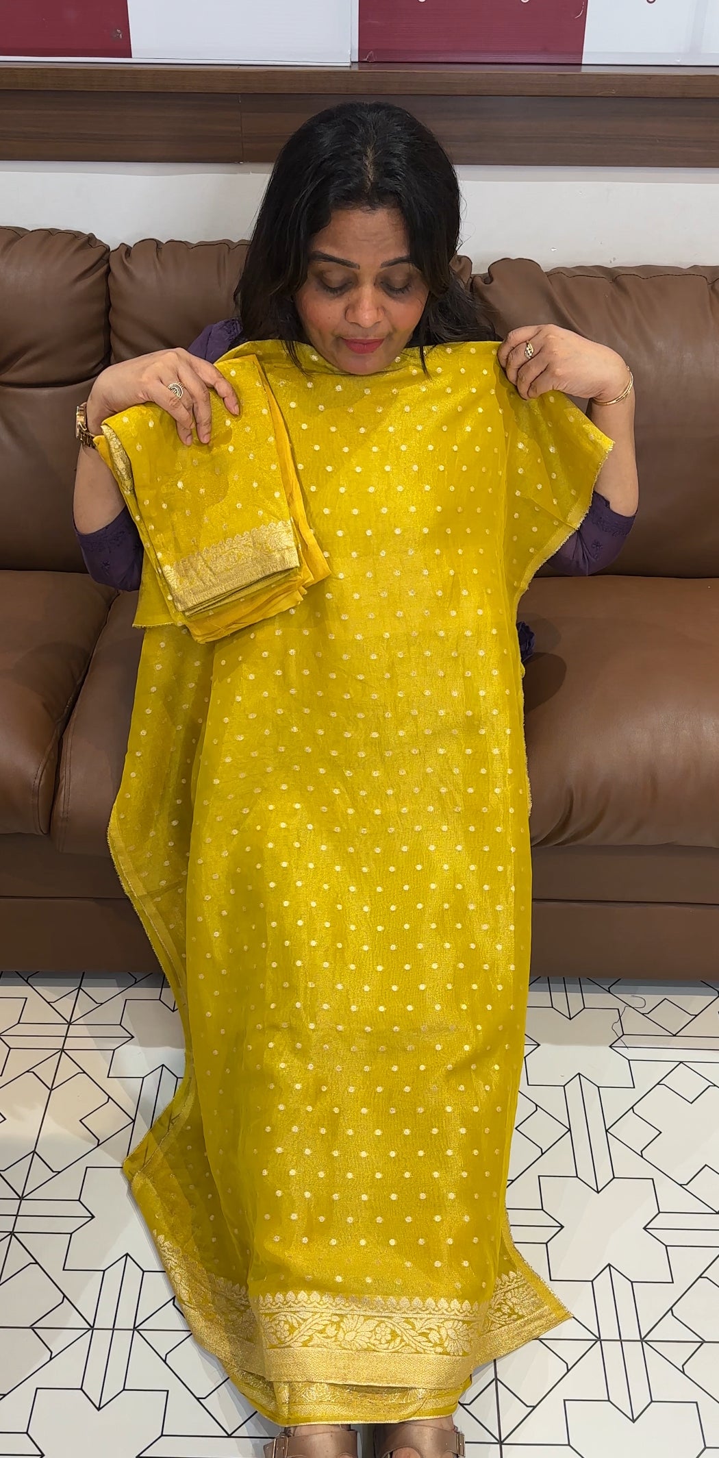 SEMI BANARASI UNSTITCHED SALWAR SUITS - IHA 27165