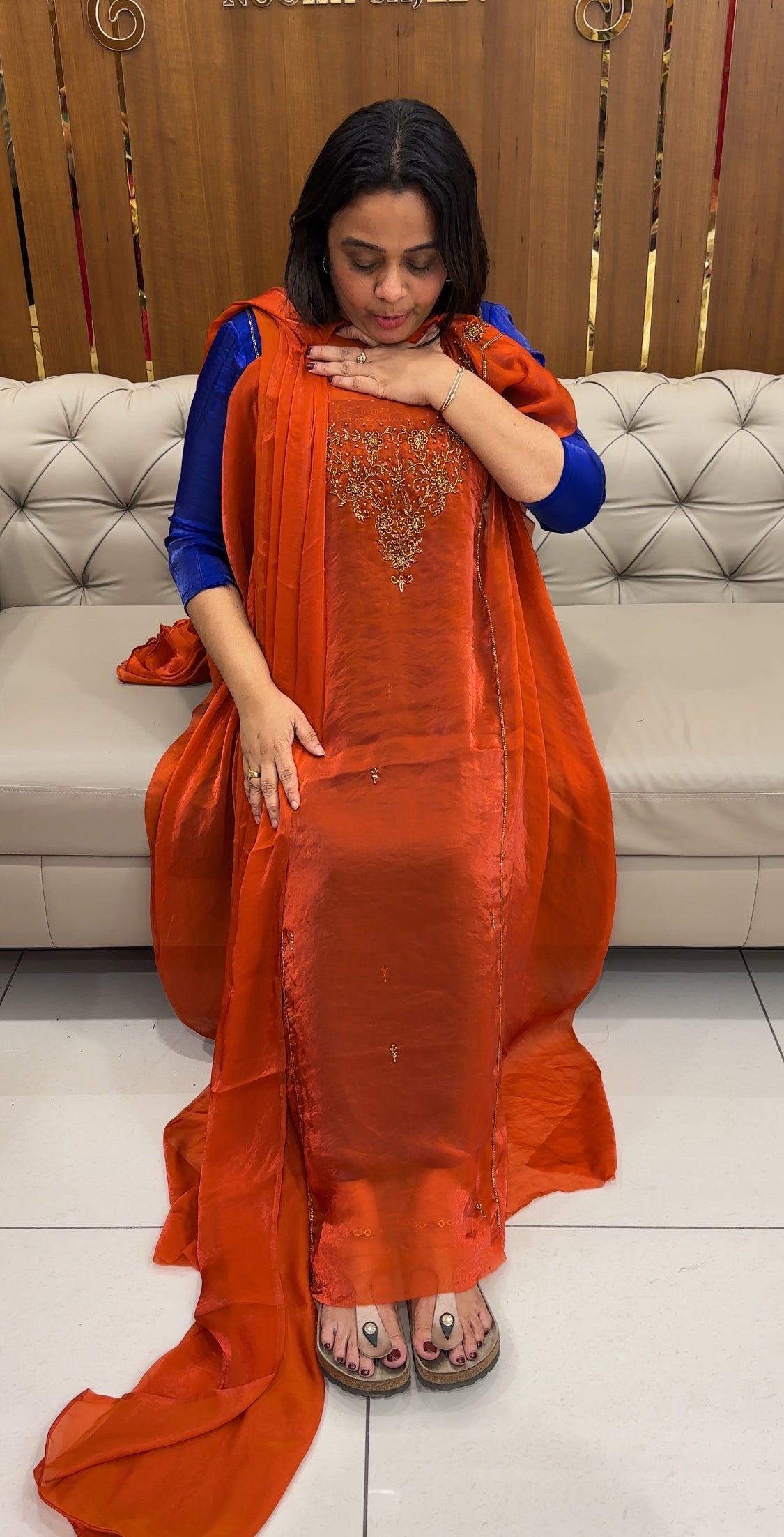 FORWARD VELVET ORGANZA UNSTITCHED SALWAR SUITS - IHA 27092