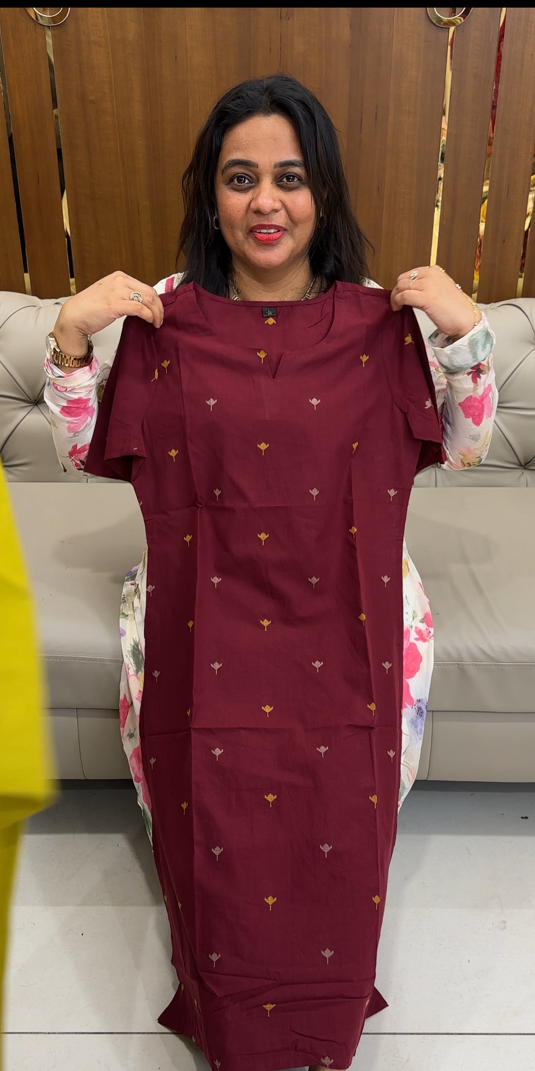 HAND LOOM COTTON LONG TOPS - IHA 26118