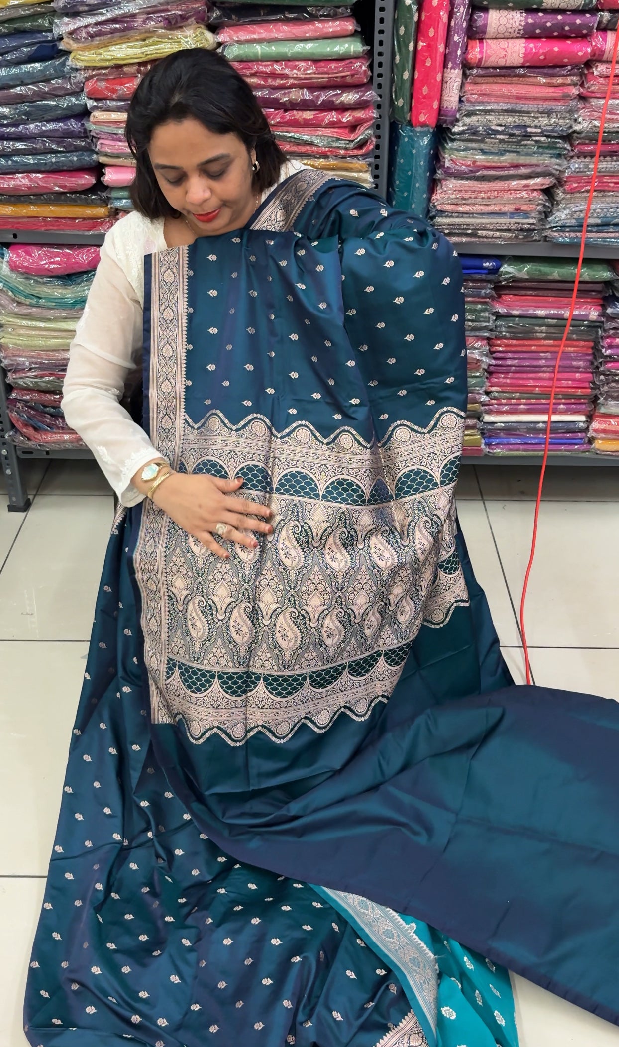 SEMI KATAN BANARASI SAREES - IHA 24623