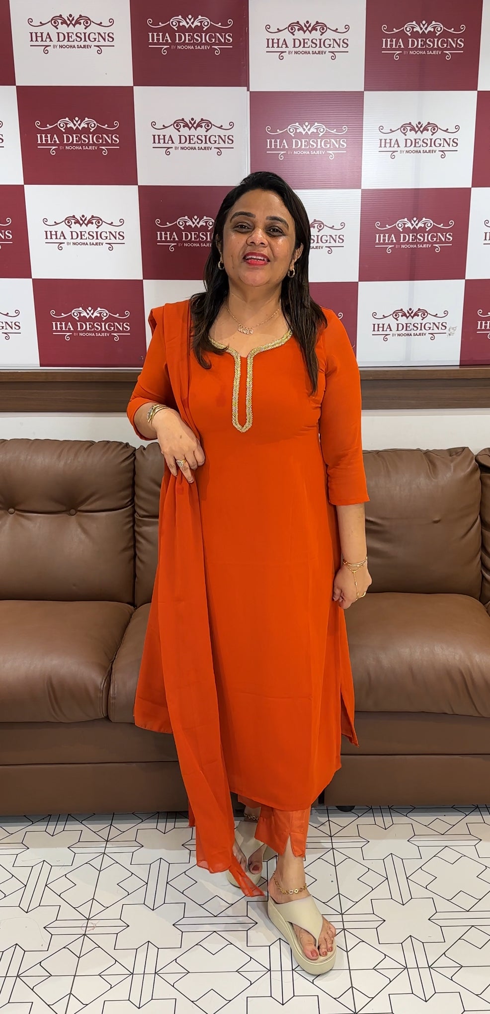 HAND WORKED UNSTITCHED SALWAR SUITS- IHA 24755