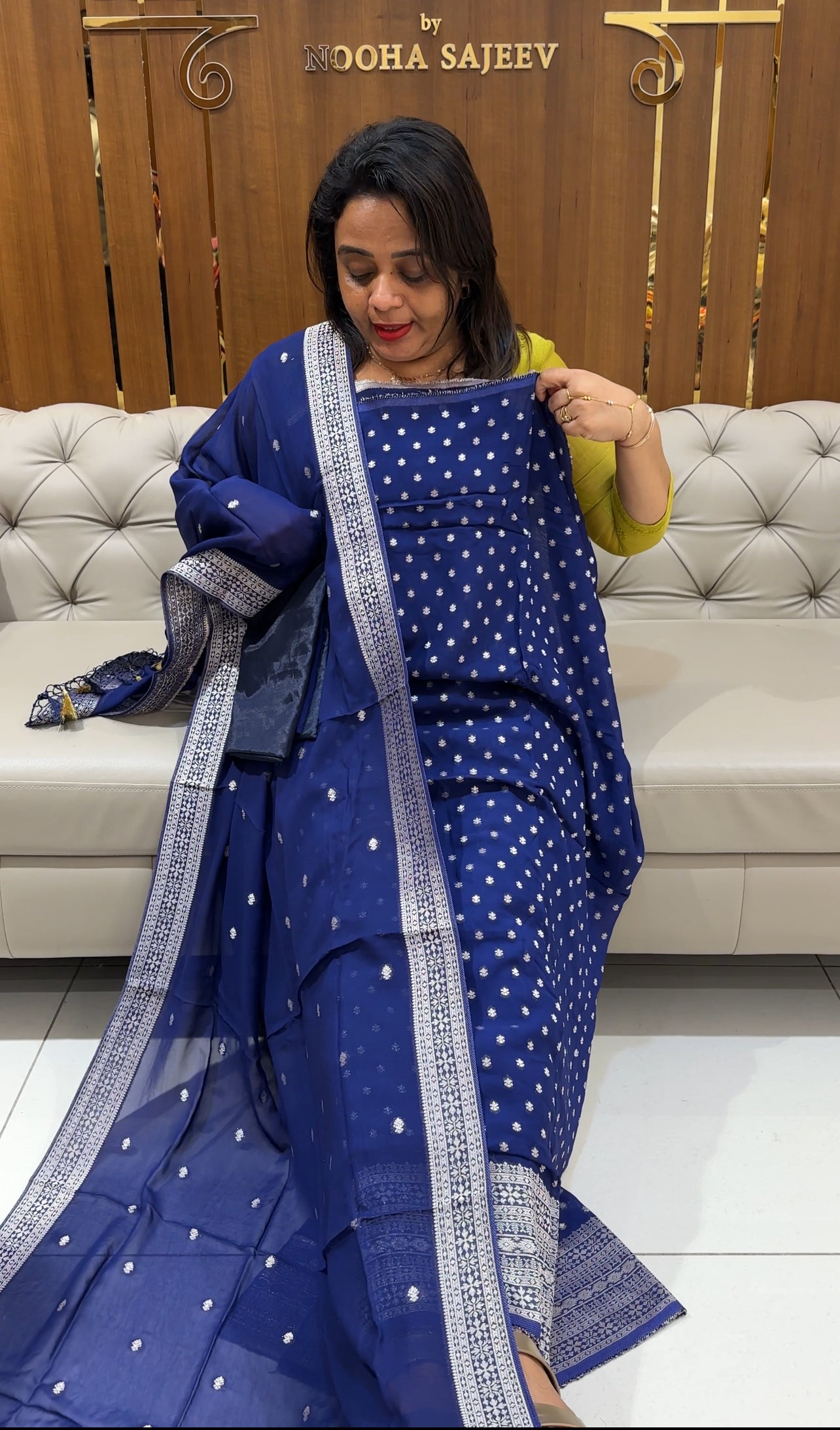 VISCOSE GEORGETTE BANARASI UNSTITCHED SALWAR SUITS - IHA 25026