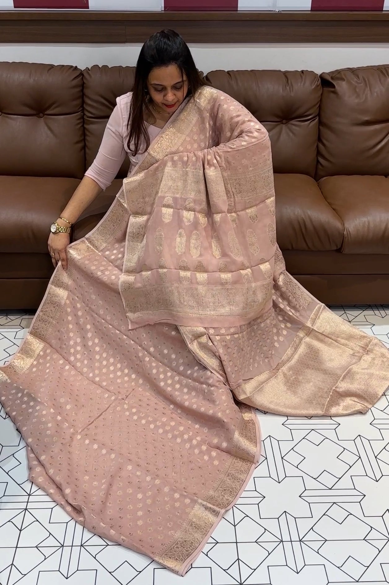 VISCOSE GEORGETTE SAREE - IHA 22178