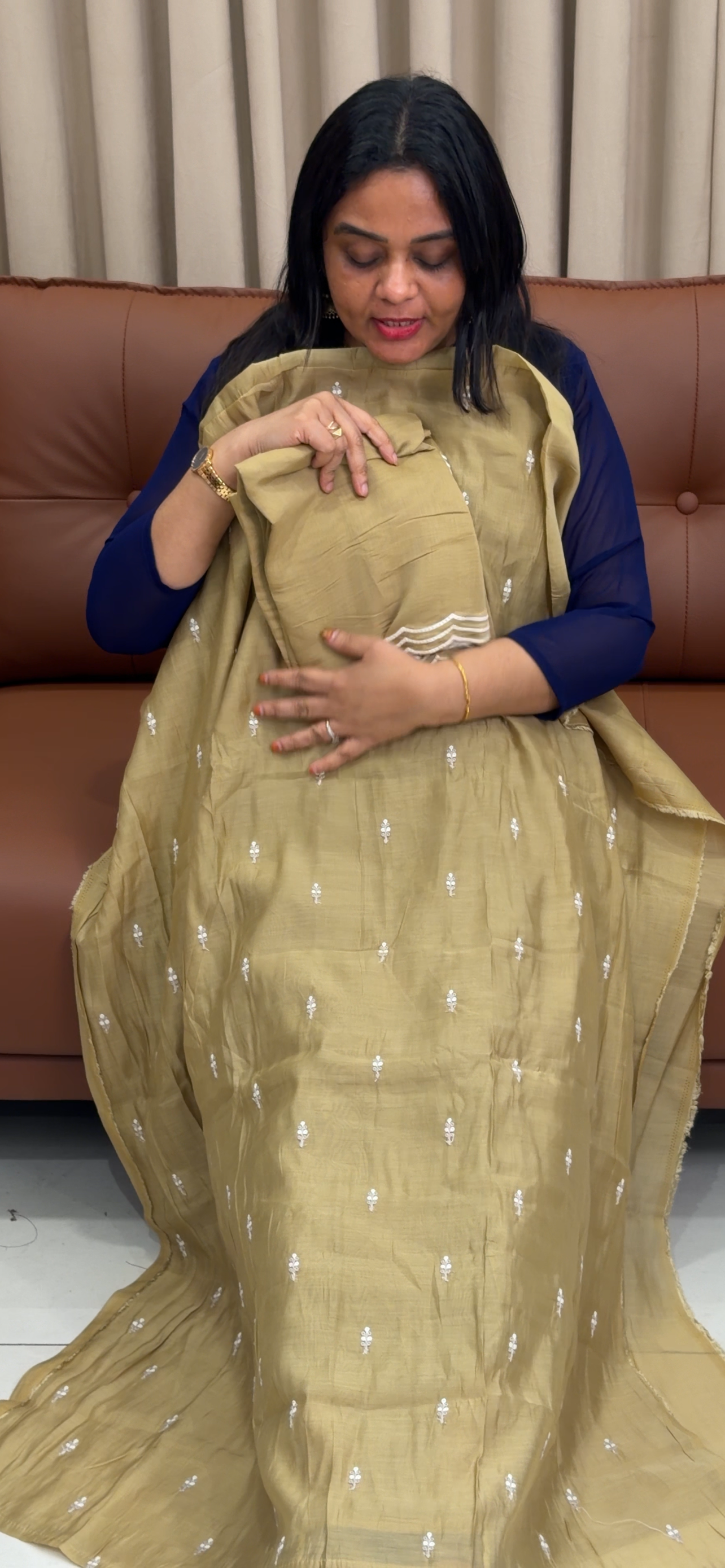 MUL CHANDERI UNSTITCHED SALWAR SUITS - IHA 33654