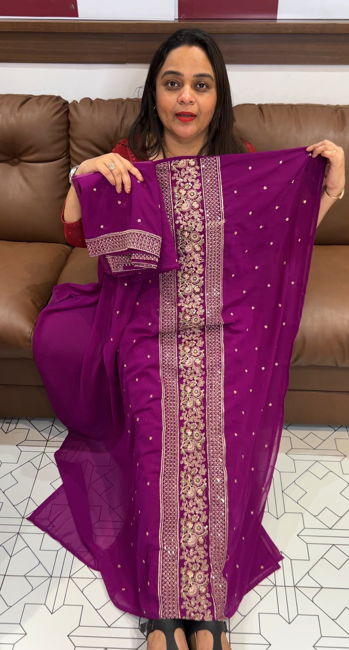 FAUX GEORGETTE UNSTITCHED SALWAR SUITS - IHA 22838