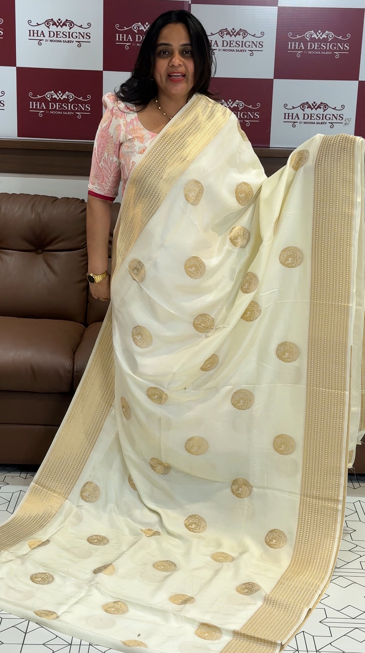 SEMI BANARASI SAREES - IHA 27676