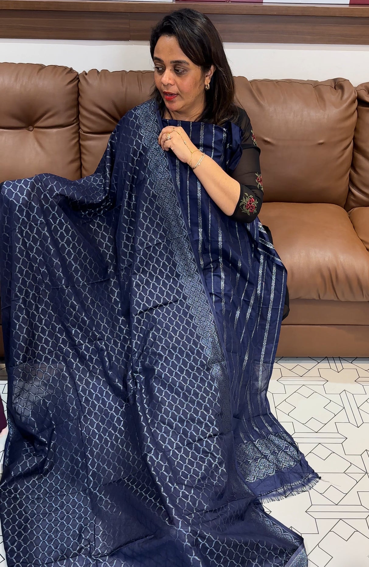 BANARASI UNSTITCHED SALWAR SUITS - IHA 24811