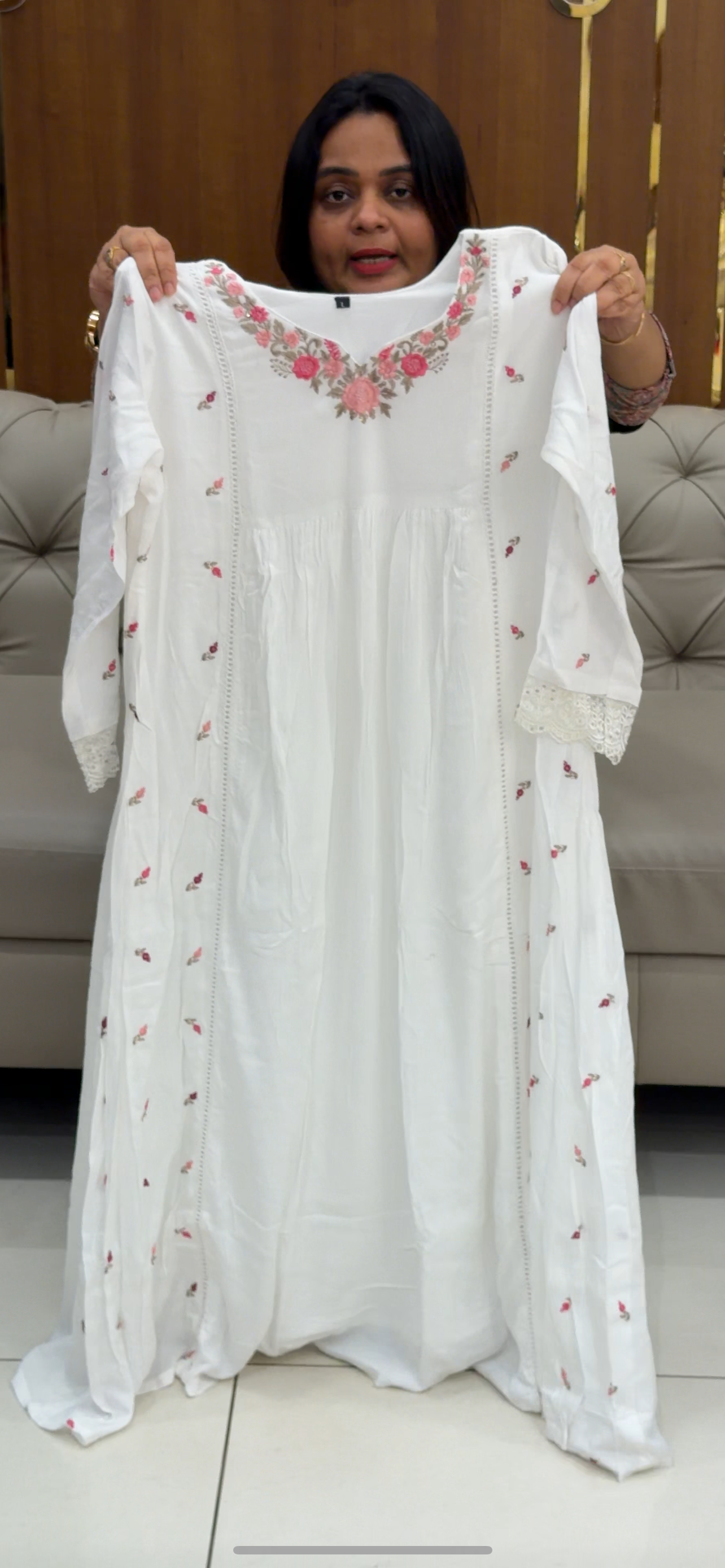 CRUSHED RAYON LONG TOPS - IHA 28792