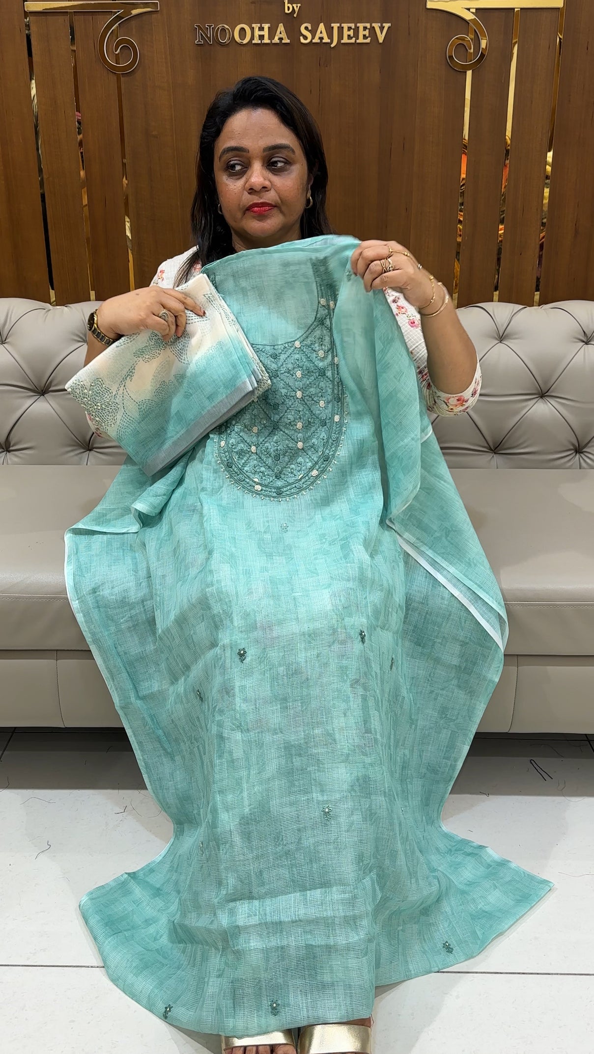 SILKY KOTA UNSTITCHED SALWAR SUITS - IHA 25075