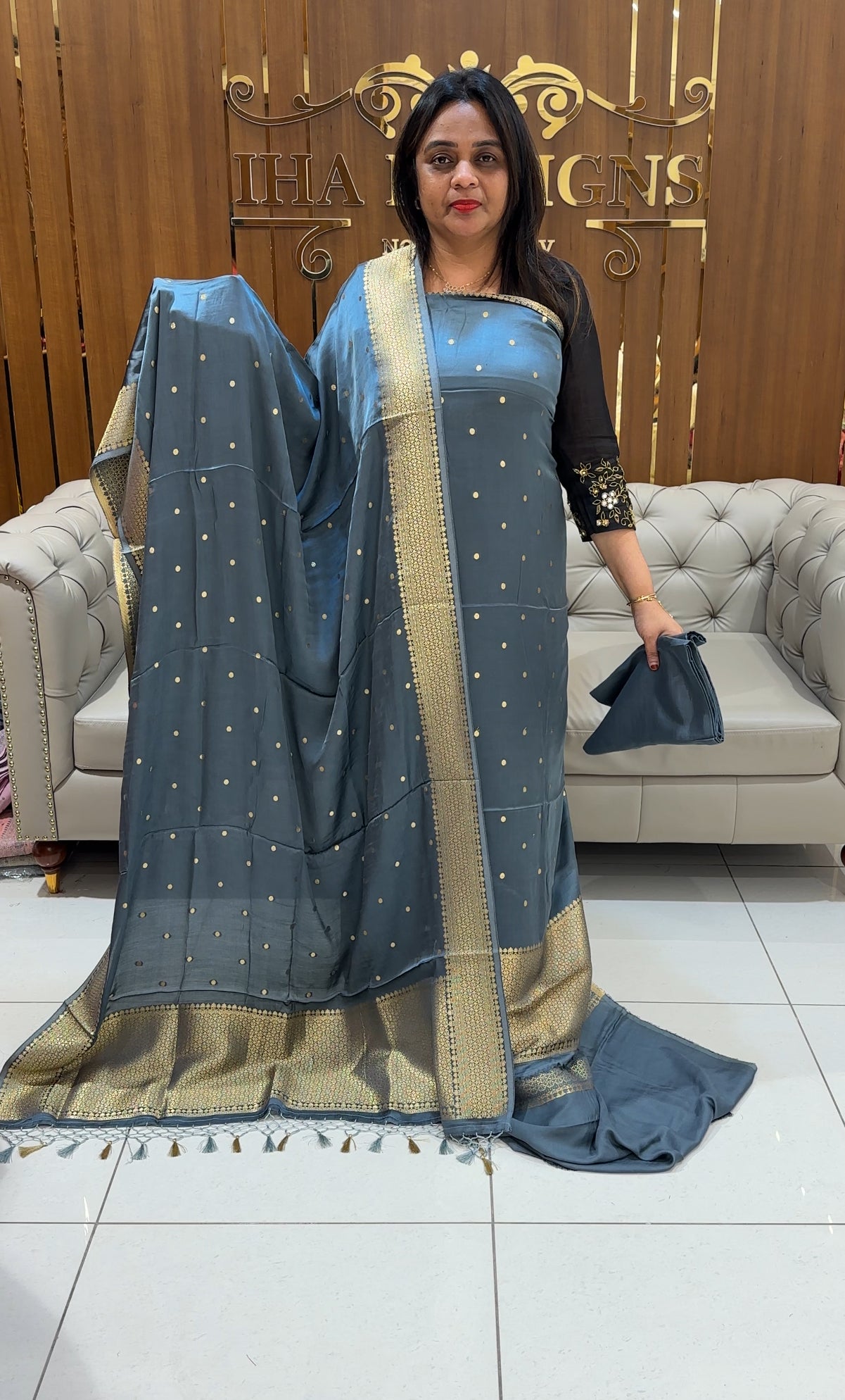 SATIN KATAN UNSTITCHED SALWAR SUITS - IHA 24537