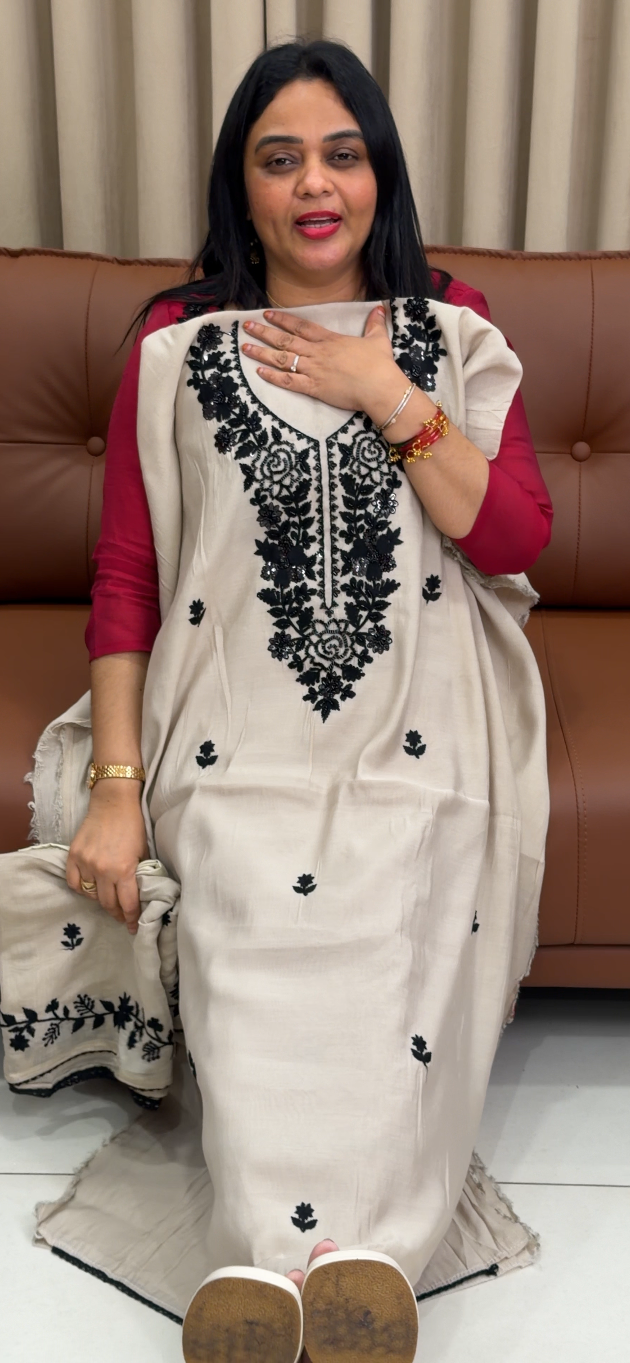 FORWARD HANDWORKED TOP, BOTTOM AND DUPATTA - IHA 33867