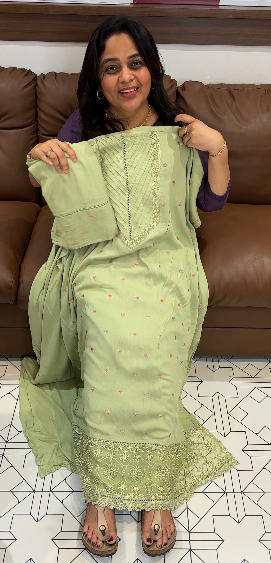 CRUSHED RAYON UNSTITCHED SALWAR SUITS - IHA 27173
